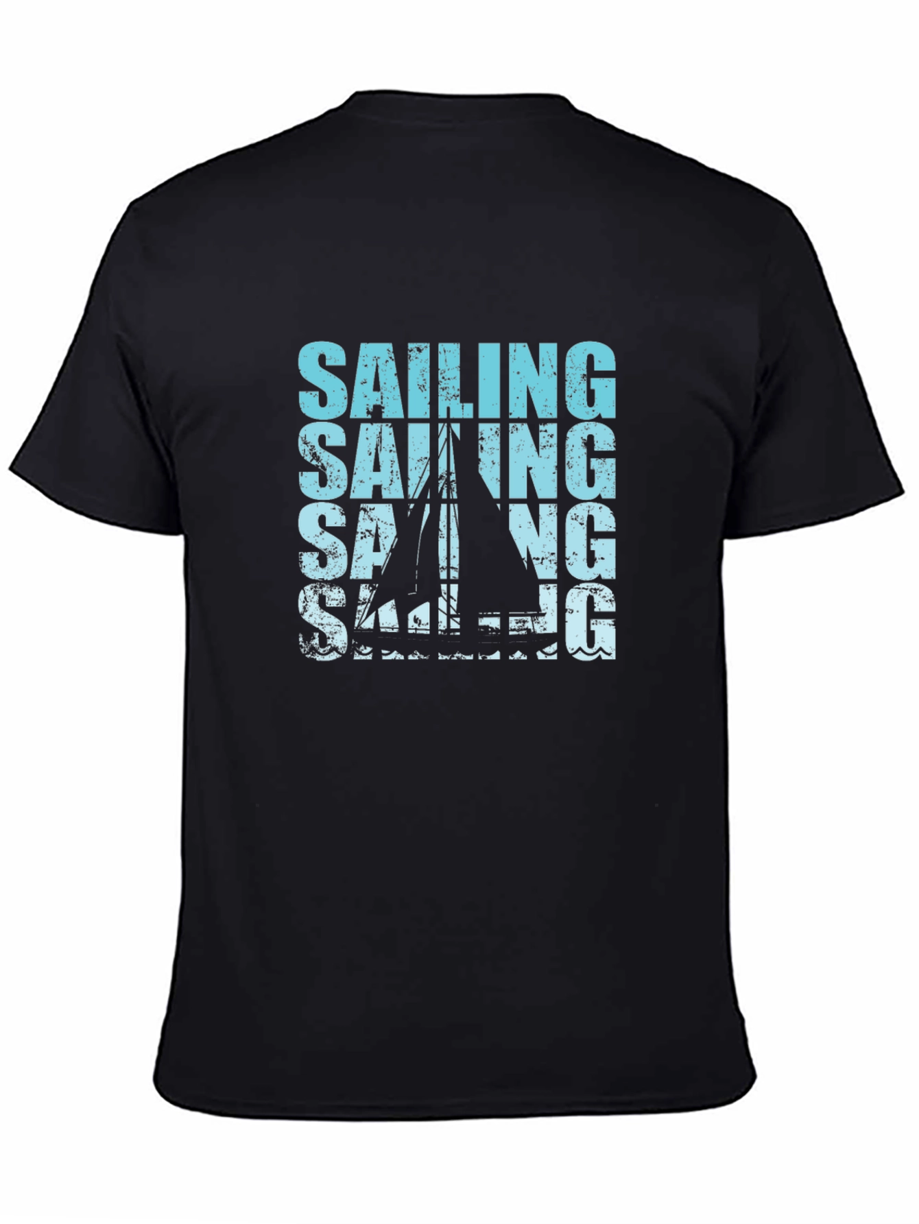 Black Sailing Graphic Print Black T-Shirt view 4