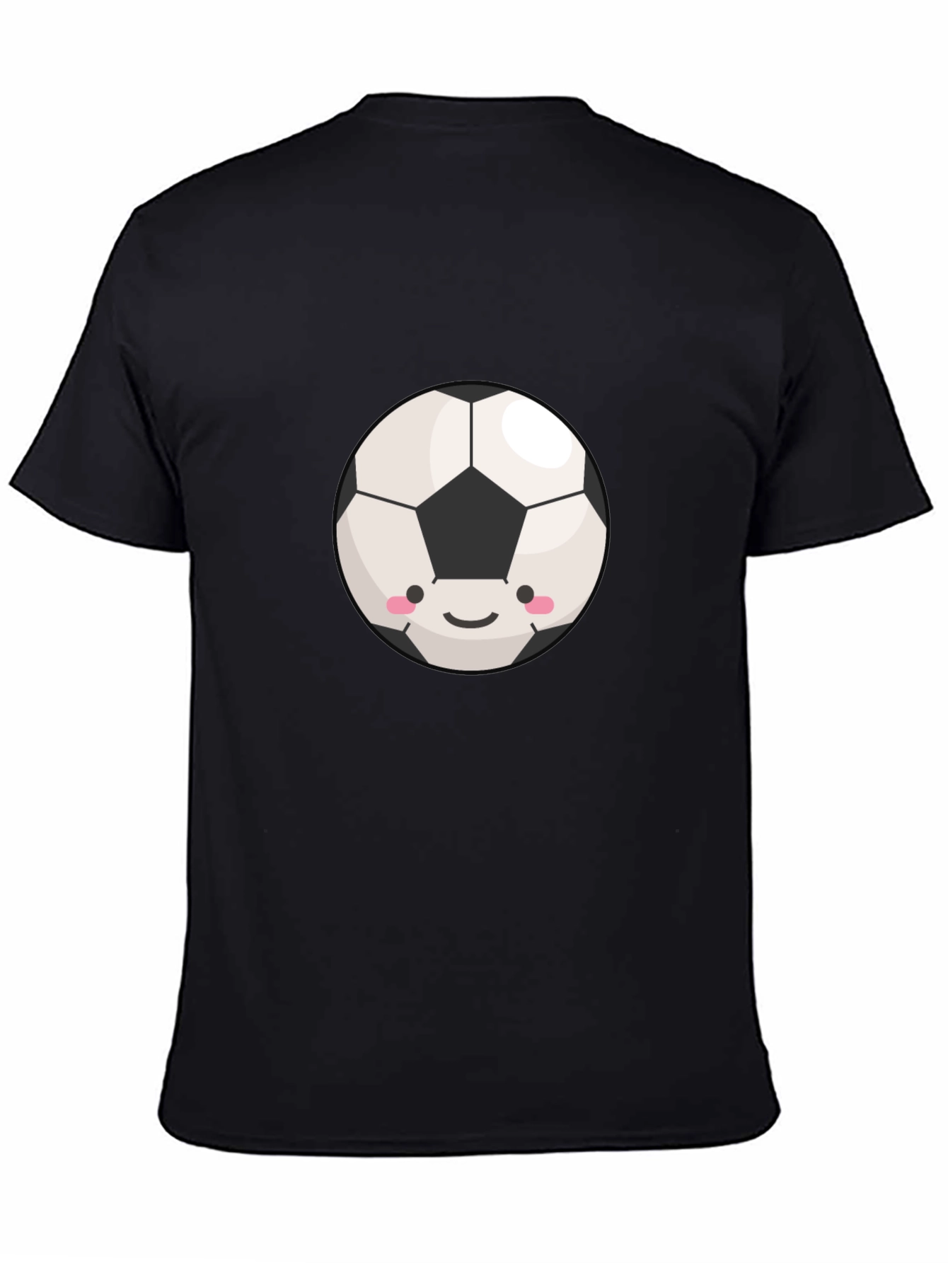 Black Cute Soccer Ball Graphic T-Shirt view 4