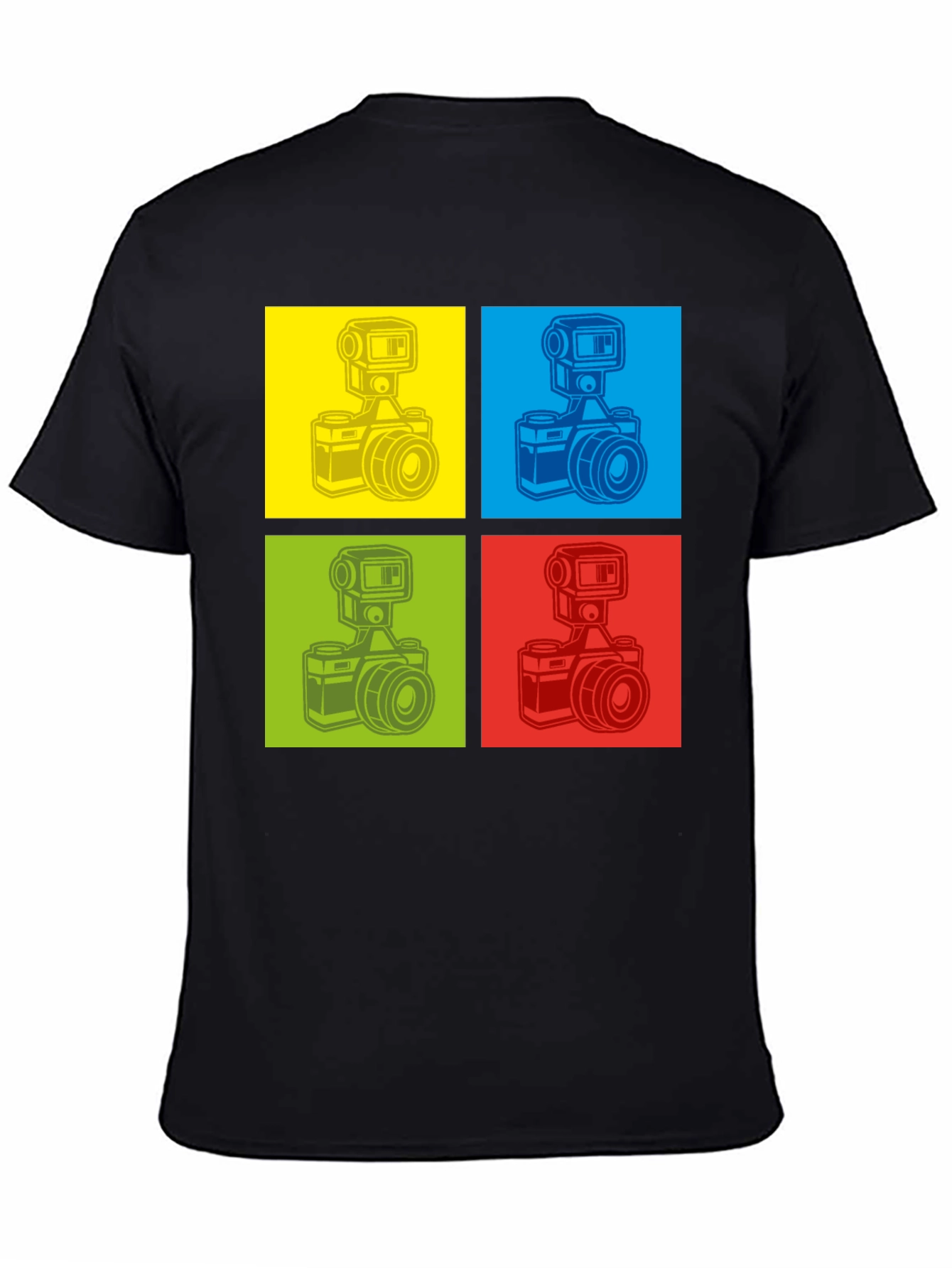 Black Retro Camera Graphic T-Shirt - Pop Art Design view 4