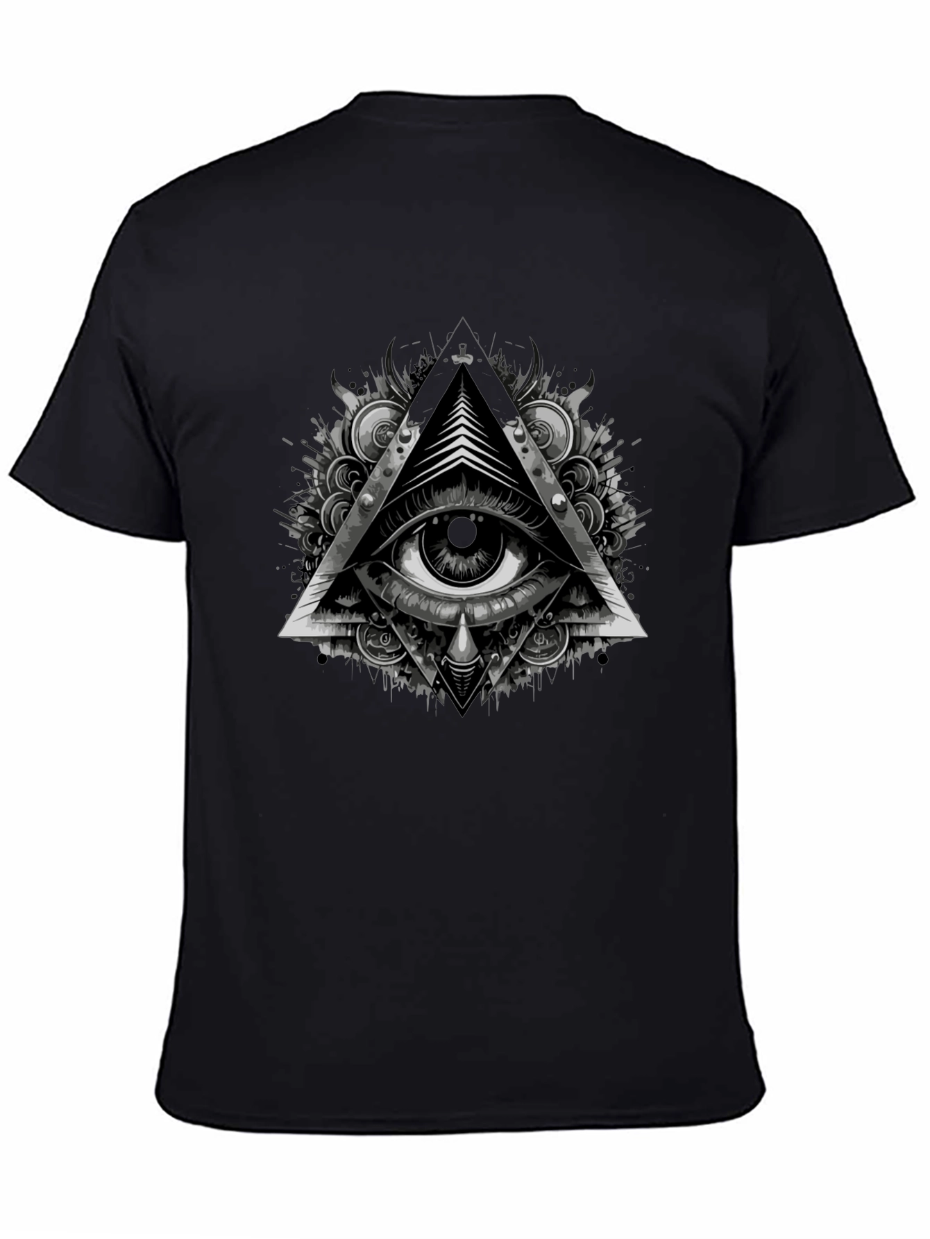 Black All Seeing Eye Graphic Tee view 4