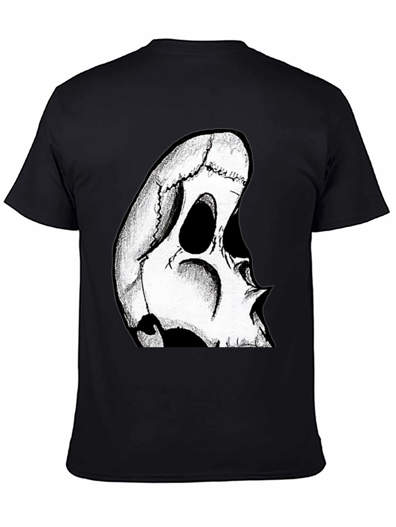 Black Skull Graphic Tee - Men's Black T-Shirt view 4