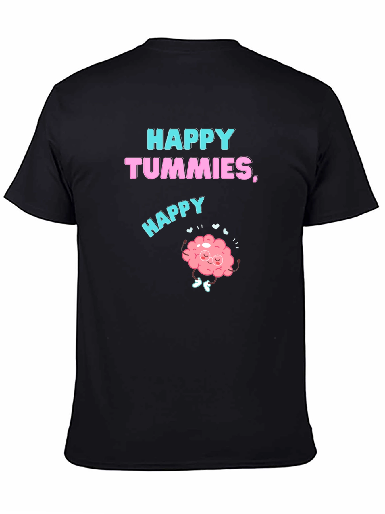 Black Happy Tummies Graphic T-Shirt view 4