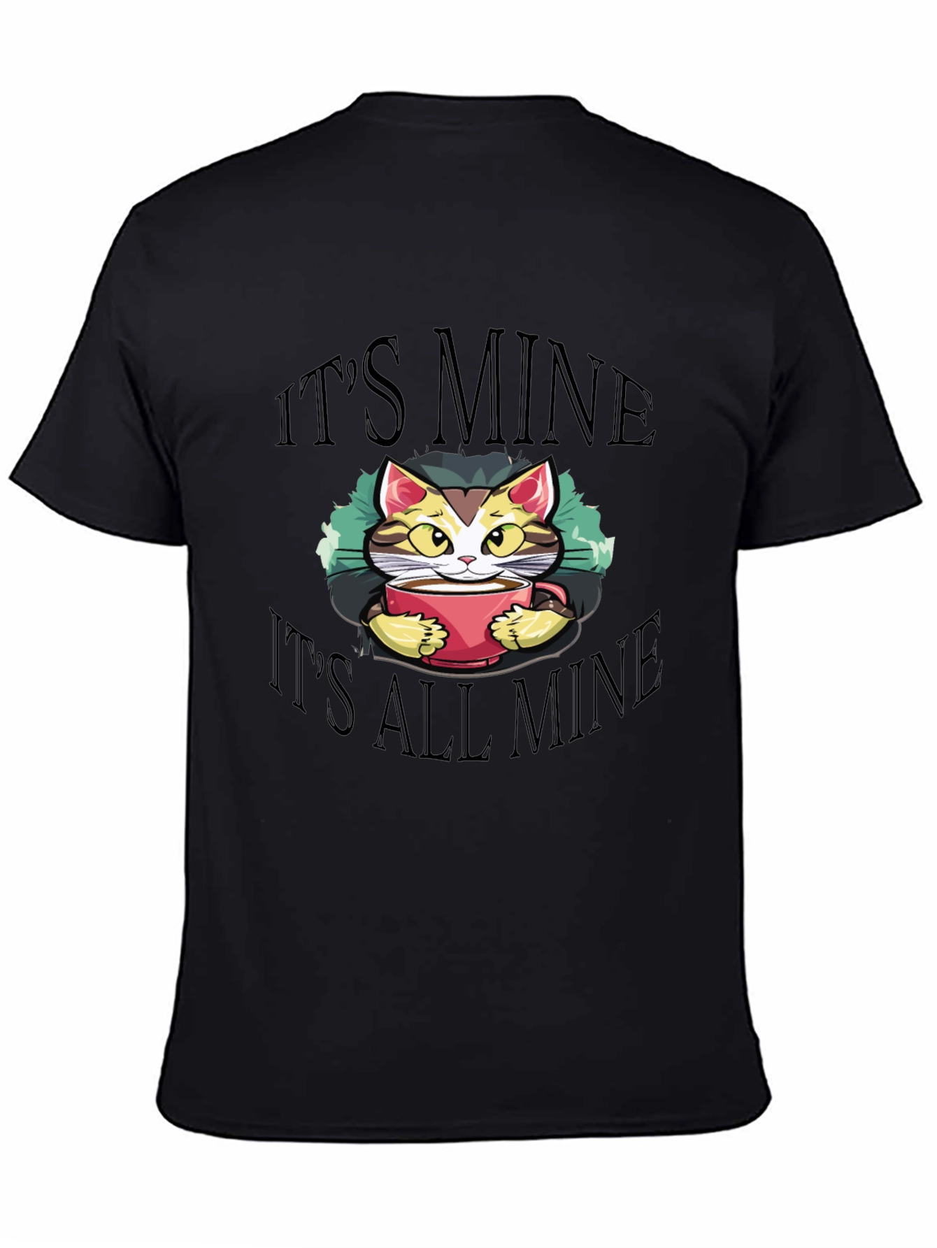 Black It's Mine T-Shirt - Cat Lover Tee view 4