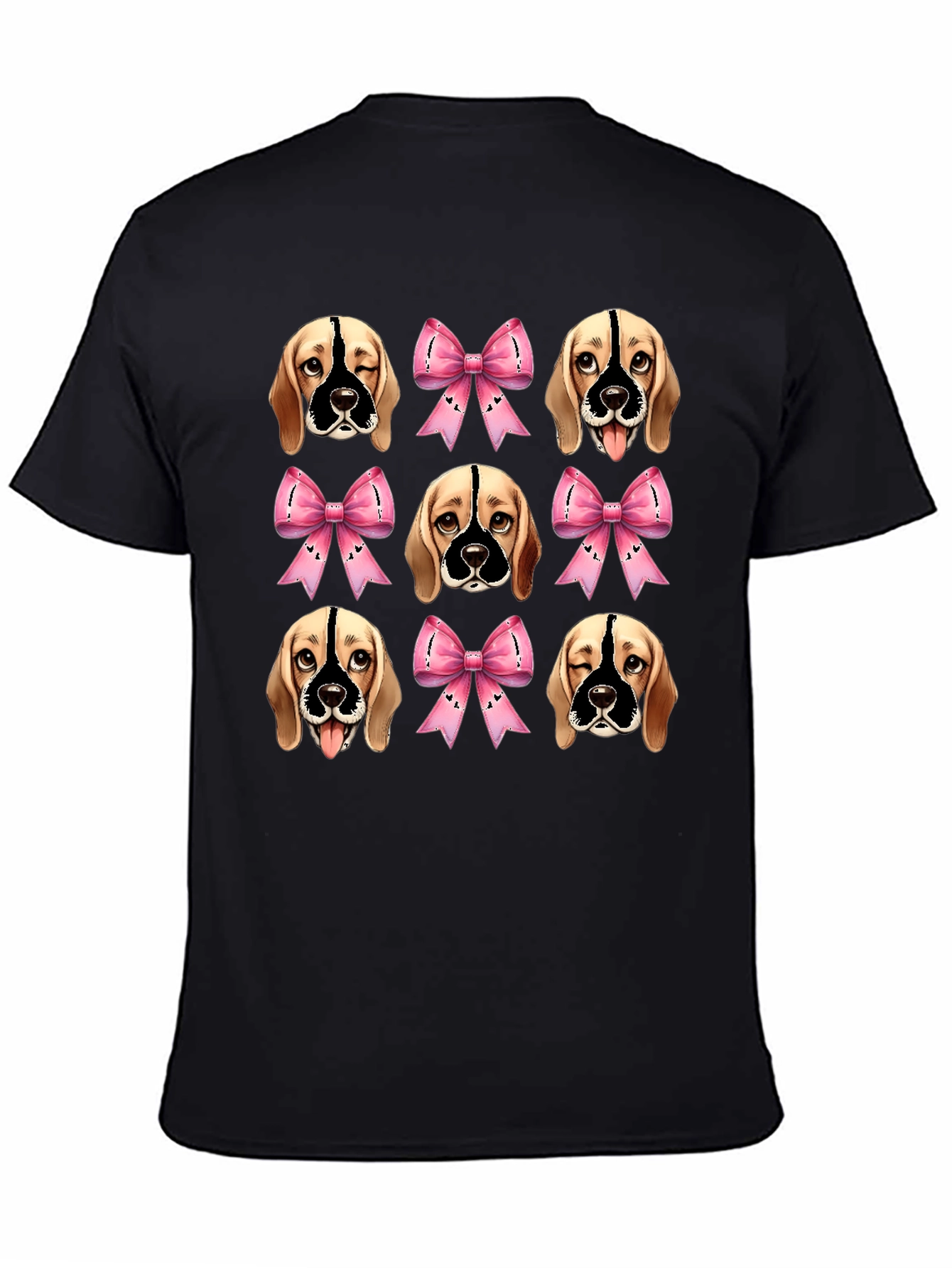 Black Dog Faces & Bows Black Graphic Tee view 4