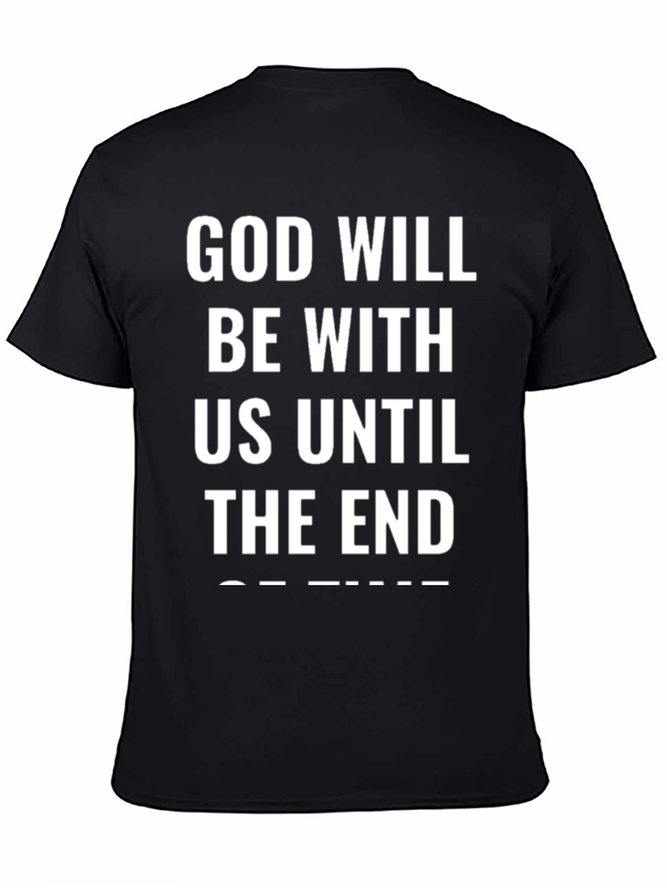 Black God Will Be With Us T-Shirt - Black Cotton Blend view 4