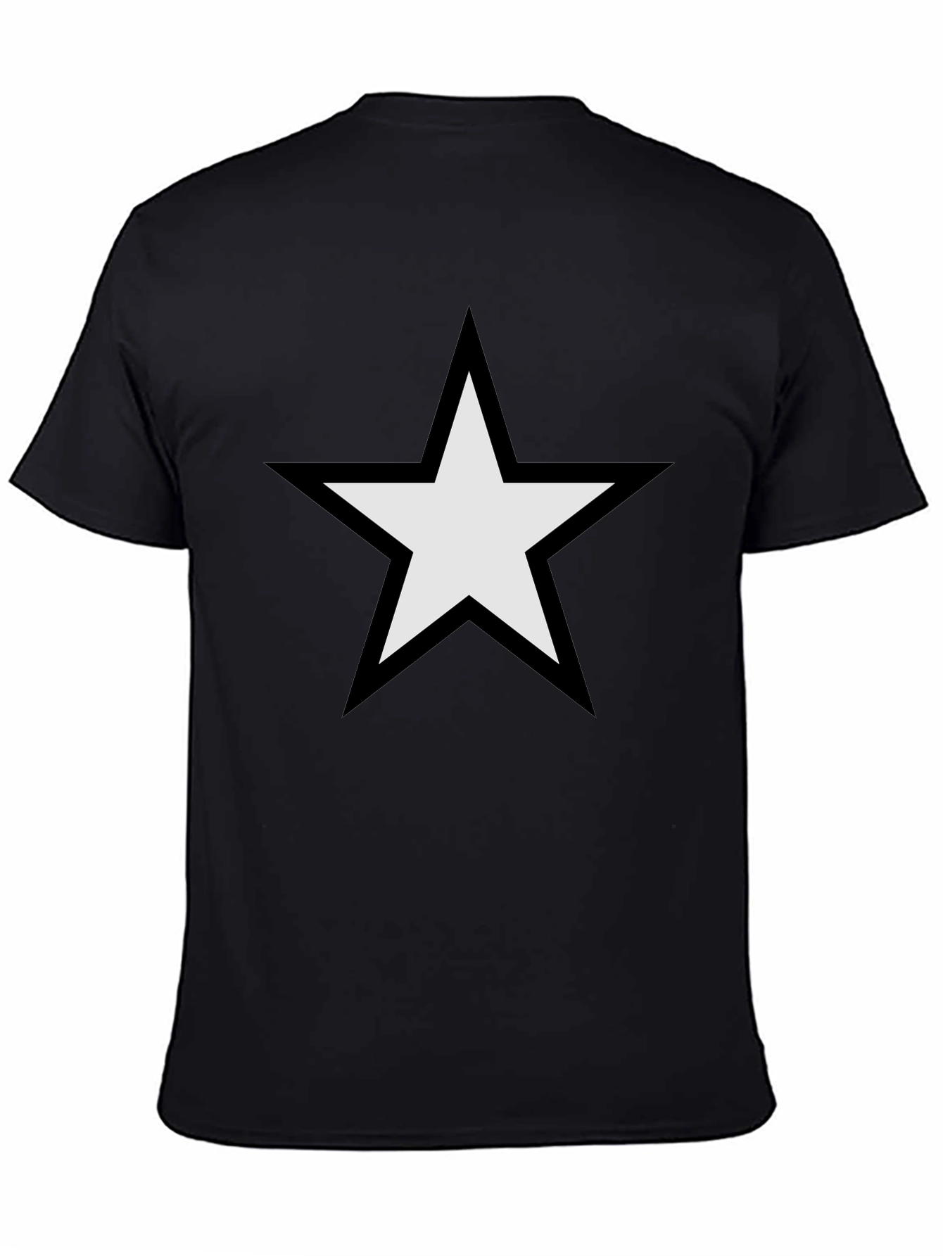 Black Black T-Shirt with White Star Graphic view 4