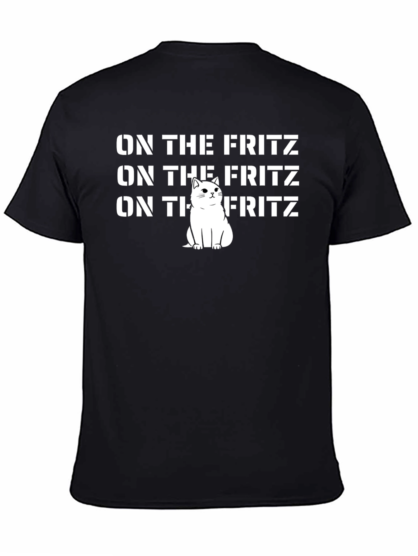 Black On The Fritz Cat T-Shirt - Funny Graphic Tee view 4