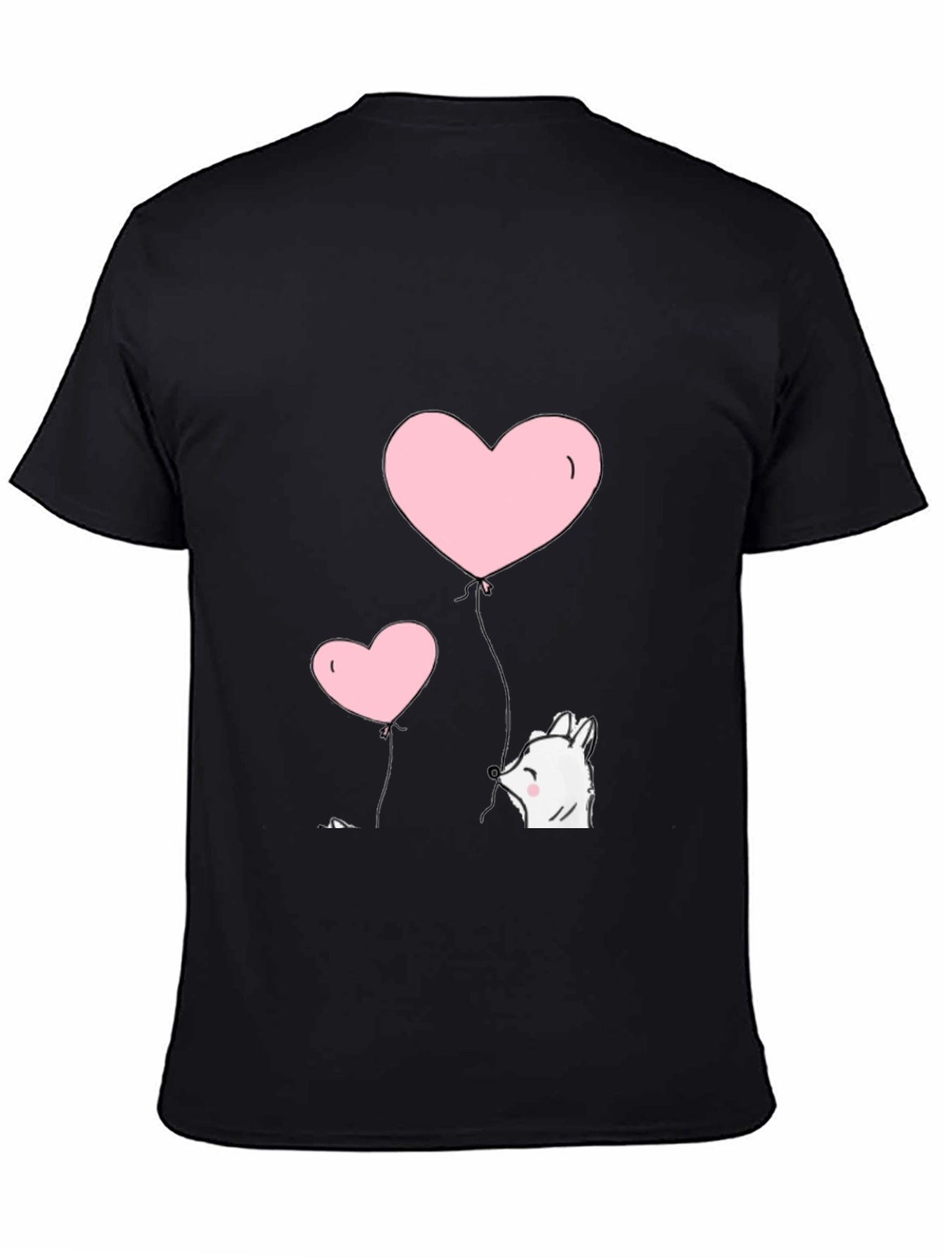 Heart Balloon Graphic Tee - Black - 4