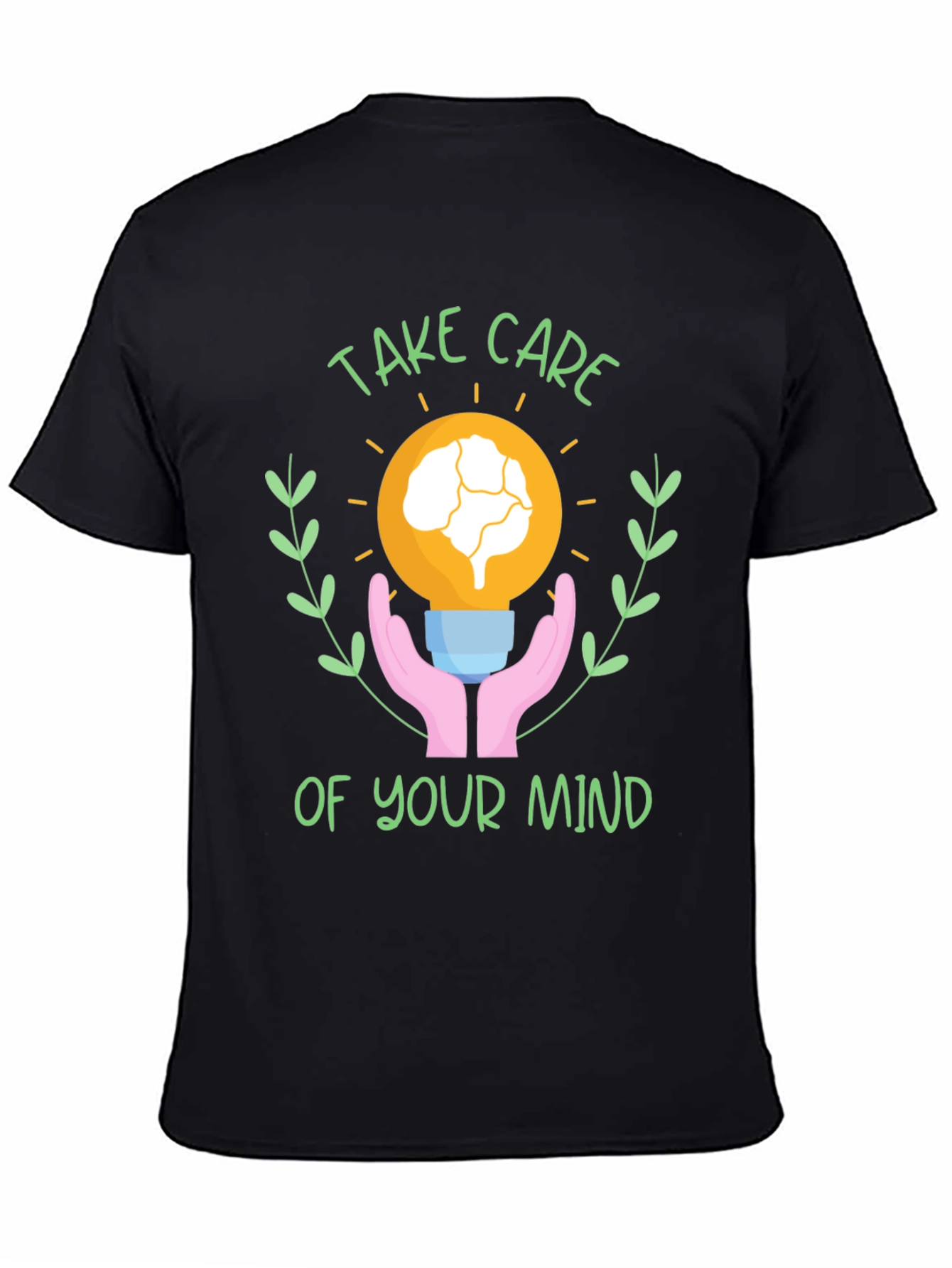 Black Take Care of Your Mind T-Shirt - Mental Health Awareness view 4