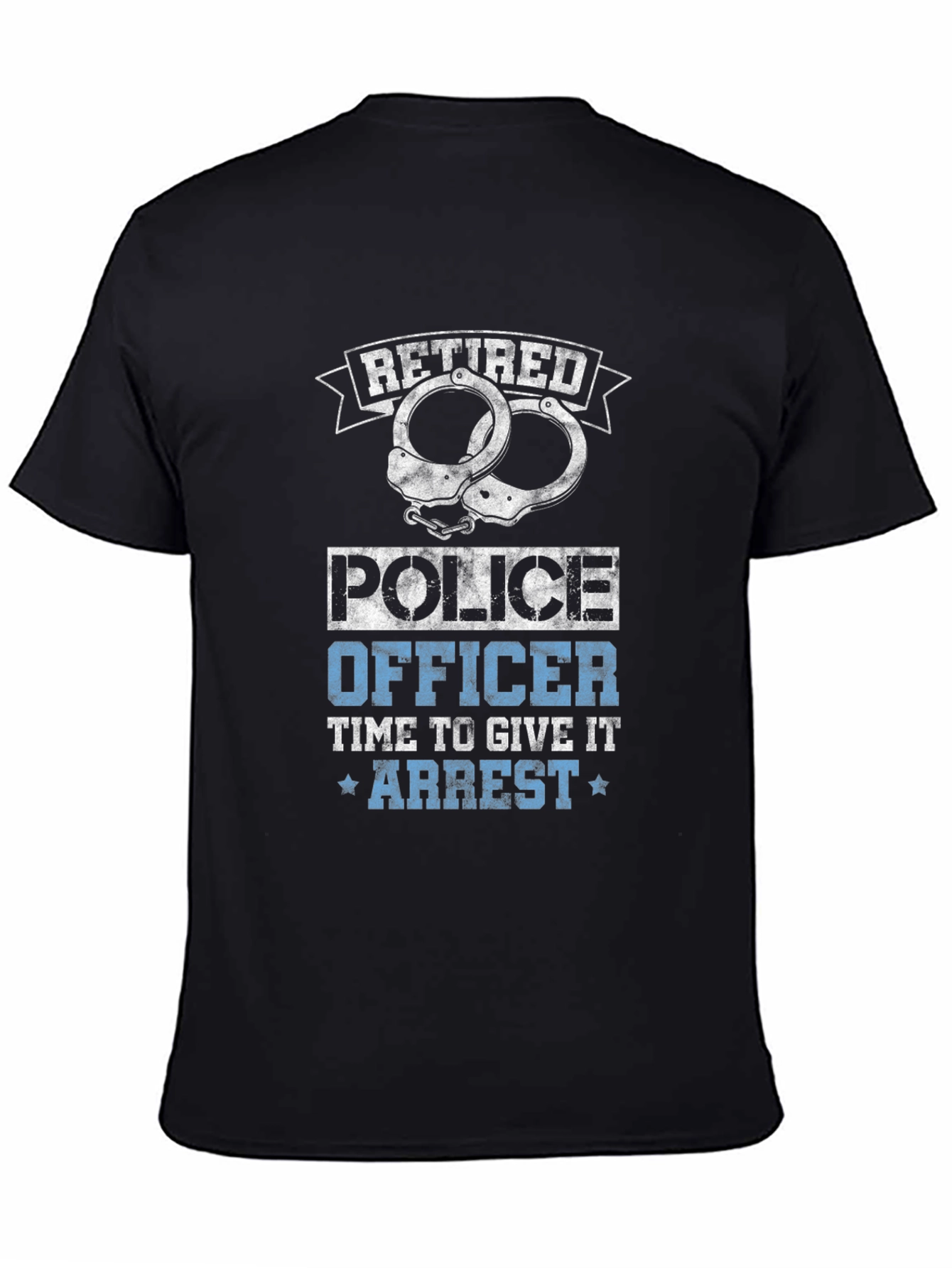 Retired Police Officer T-Shirt Handcuffs Design - 4