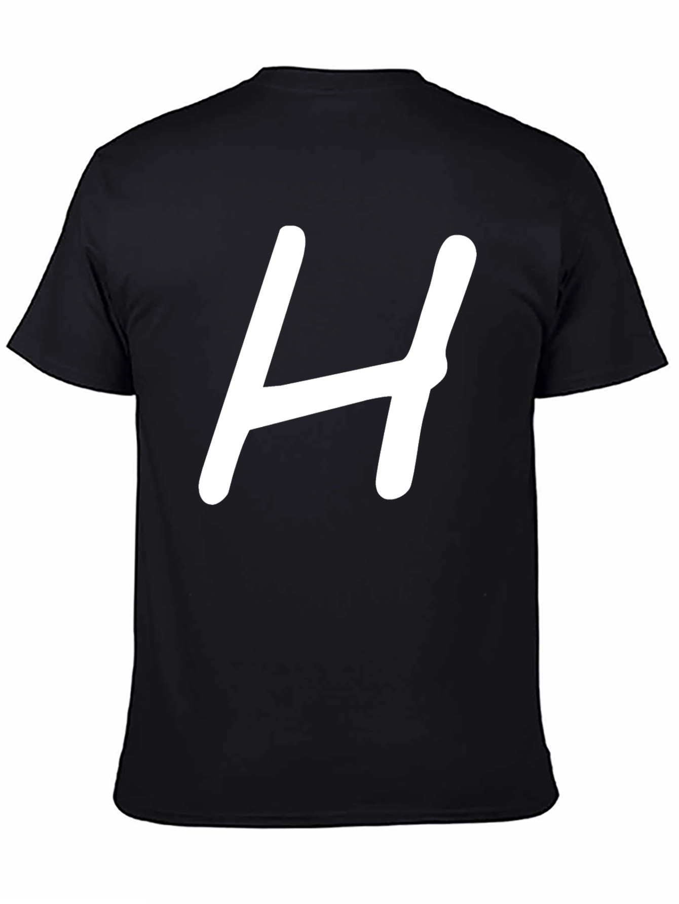 Black Bold 'H' Graphic Tee - Classic Black T-Shirt view 4