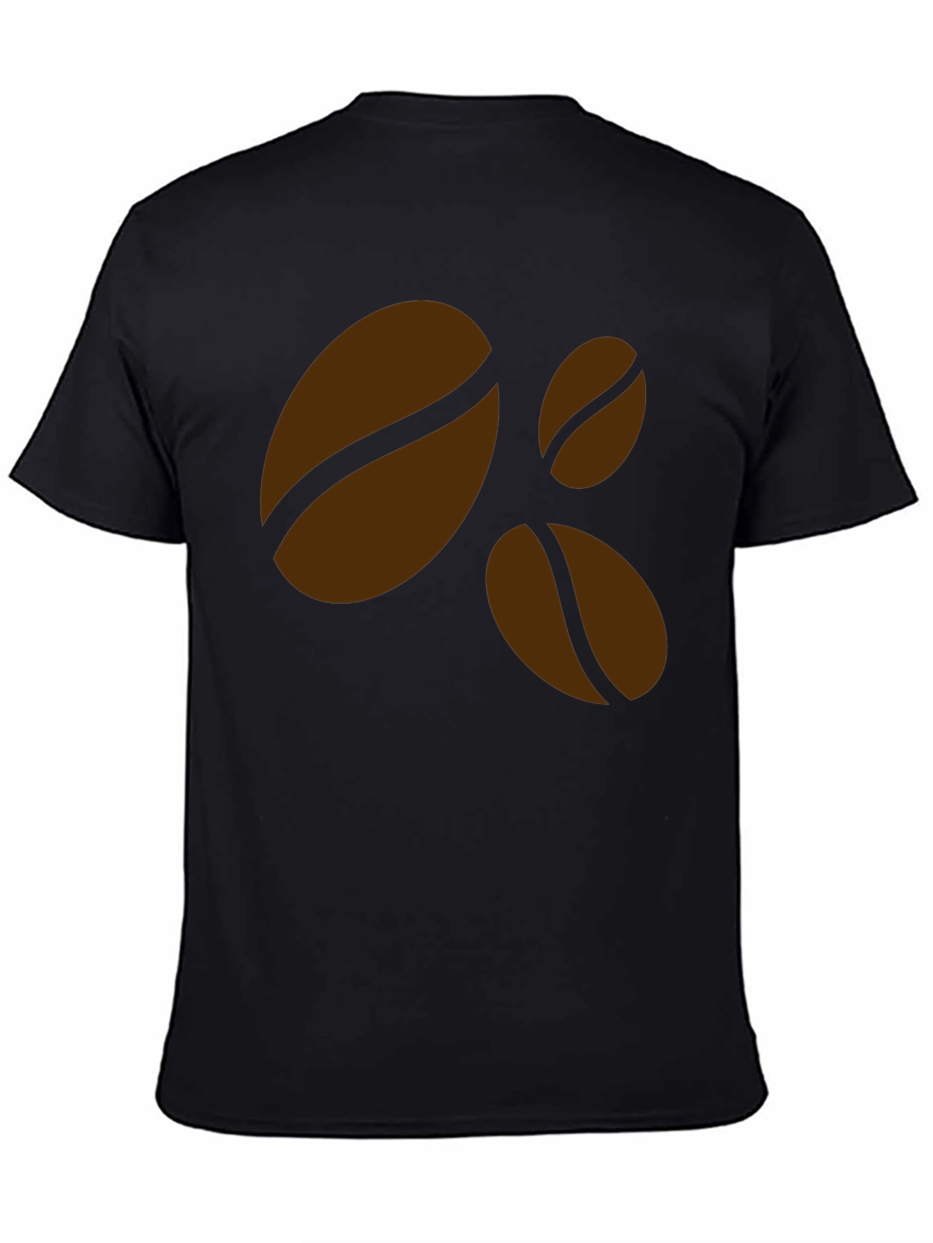 Black Coffee Bean Graphic Black T-Shirt - Casual Style view 4