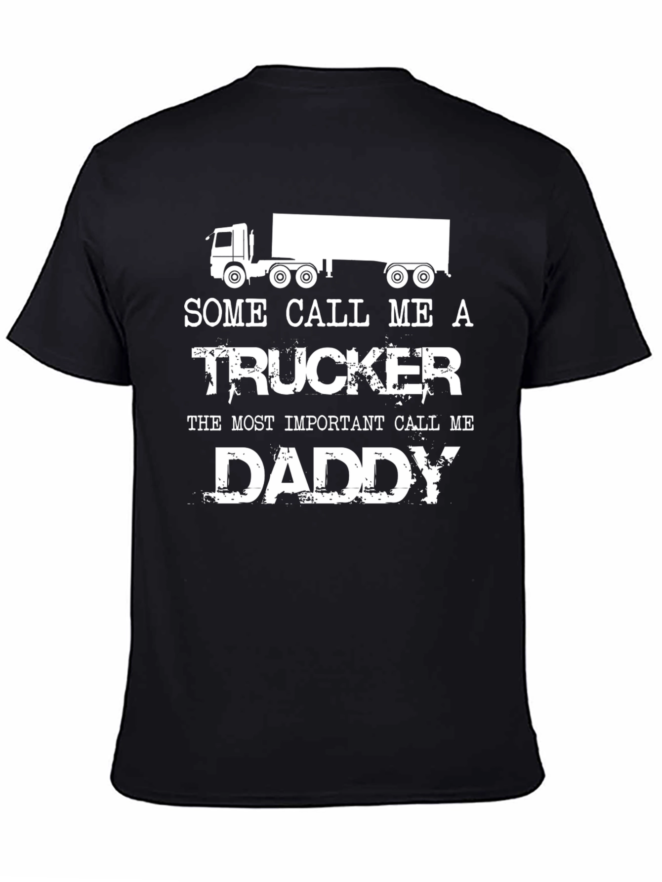 Black Trucker Daddy Graphic Tee - Black Crewneck view 4