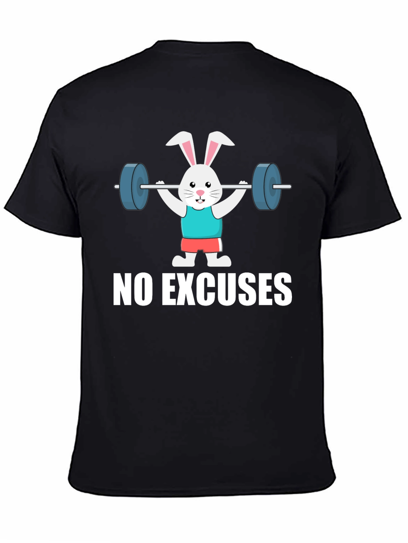 Black No Excuses Bunny Gym Workout T-Shirt view 4