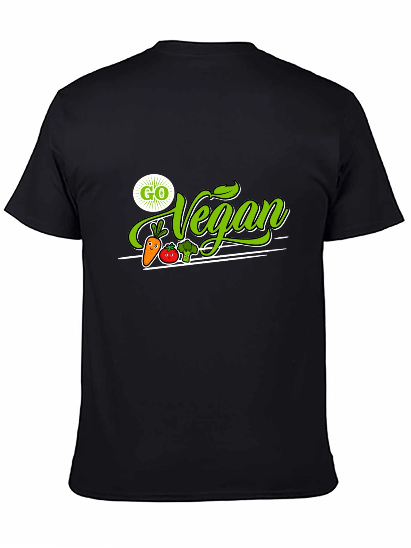 Black Go Vegan T-Shirt - Plant-Based Lifestyle Tee view 4