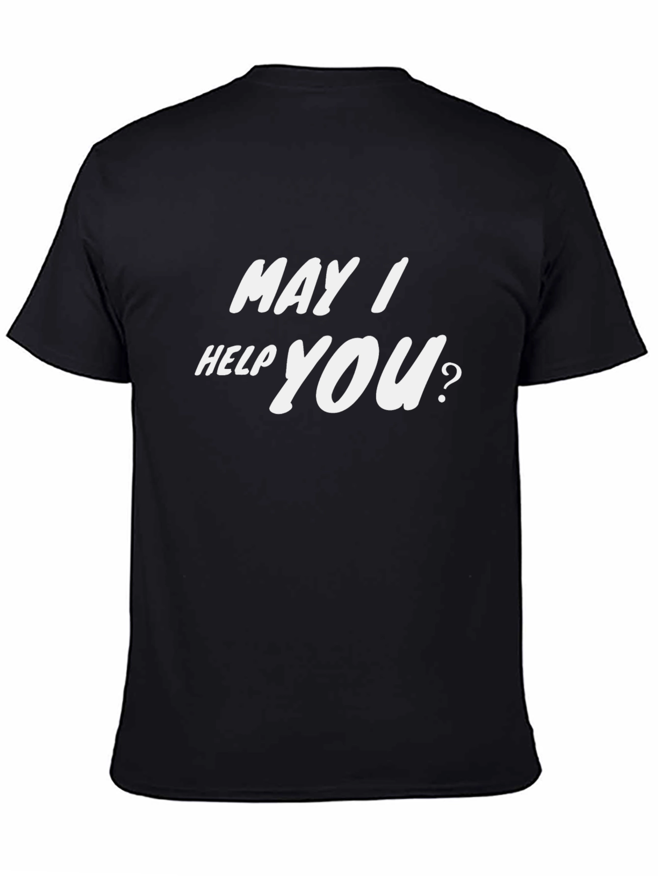 Black May I Help You? Black Graphic T-Shirt view 4