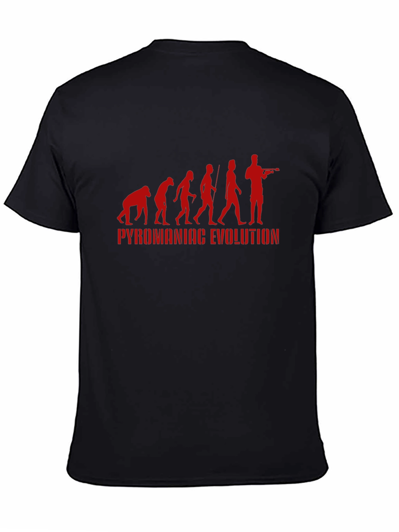 Black Pyromaniac Evolution T-Shirt - Funny Graphic Tee view 4