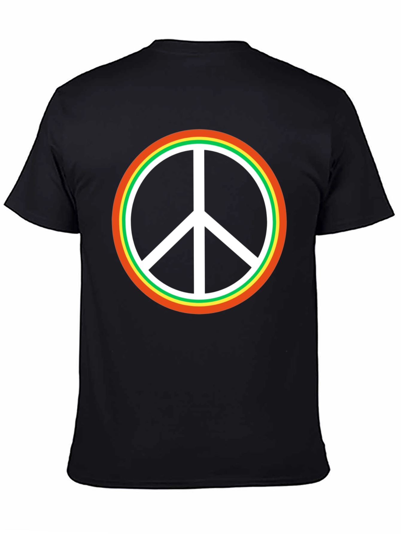 Black Peace Sign Black T-Shirt view 4