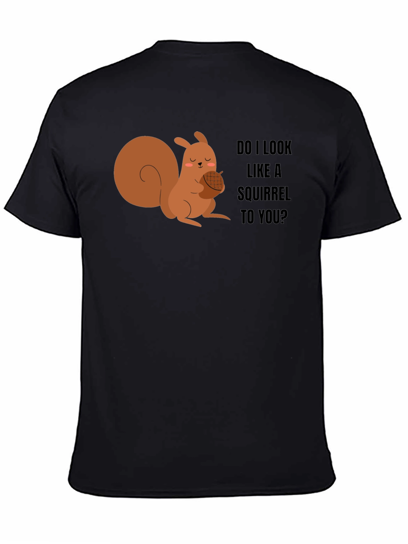 Black Funny Squirrel Graphic Tee - Do I Look Like a Squirrel to You? view 4