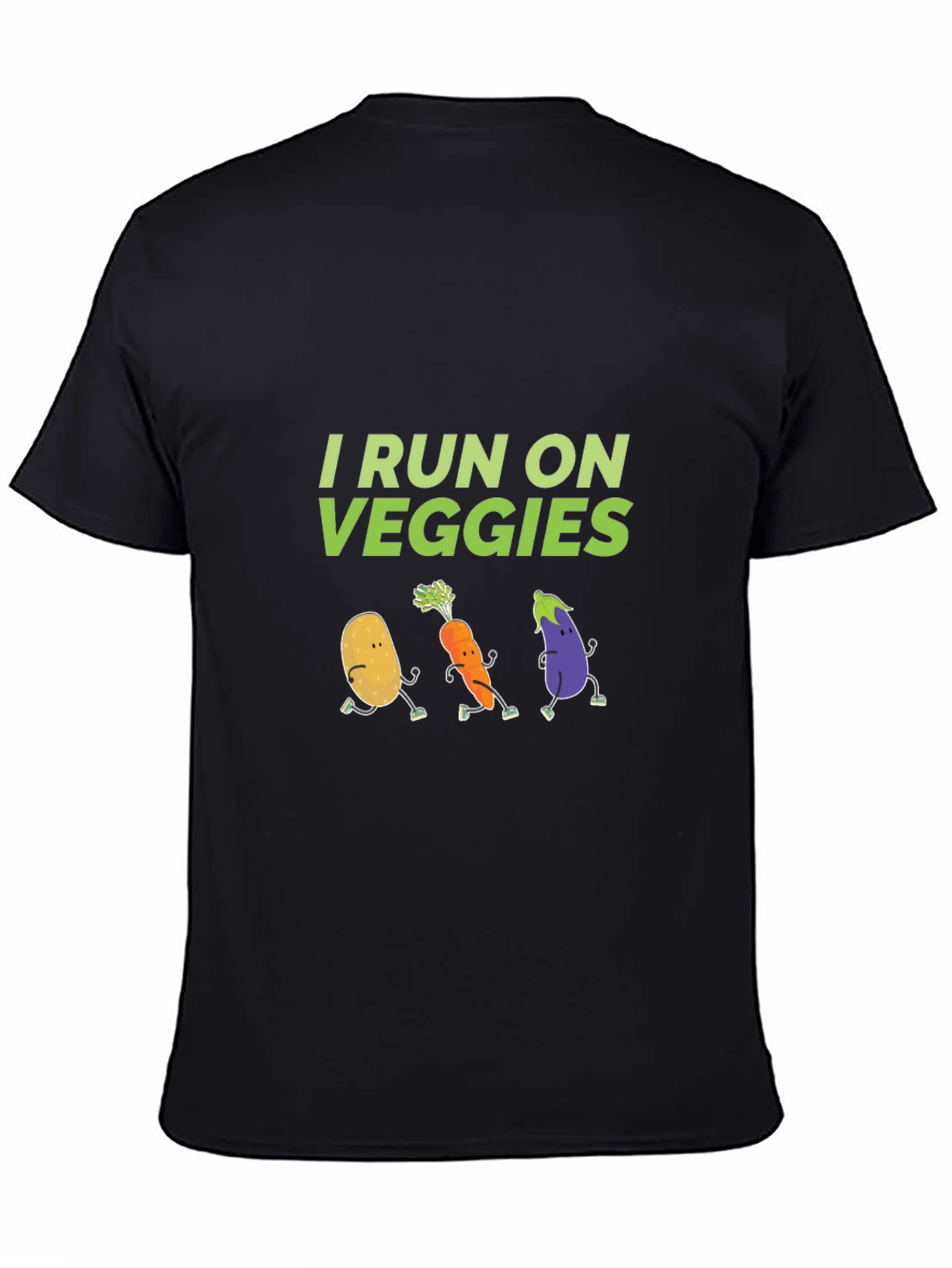 I Run On Veggies Graphic Tee -  Black - 4