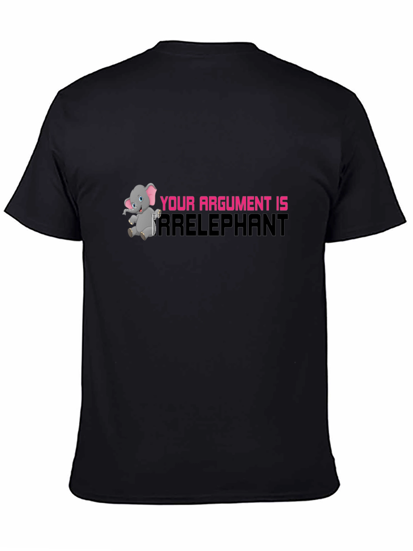 Black Argument Irrelephant Graphic T-Shirt view 4