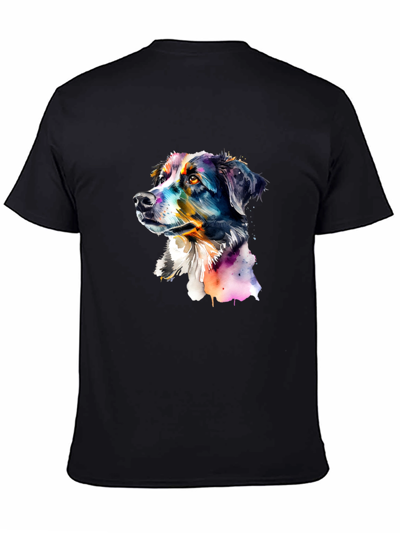 Black Dog Portrait Graphic Tee - Men's Black T-Shirt view 4