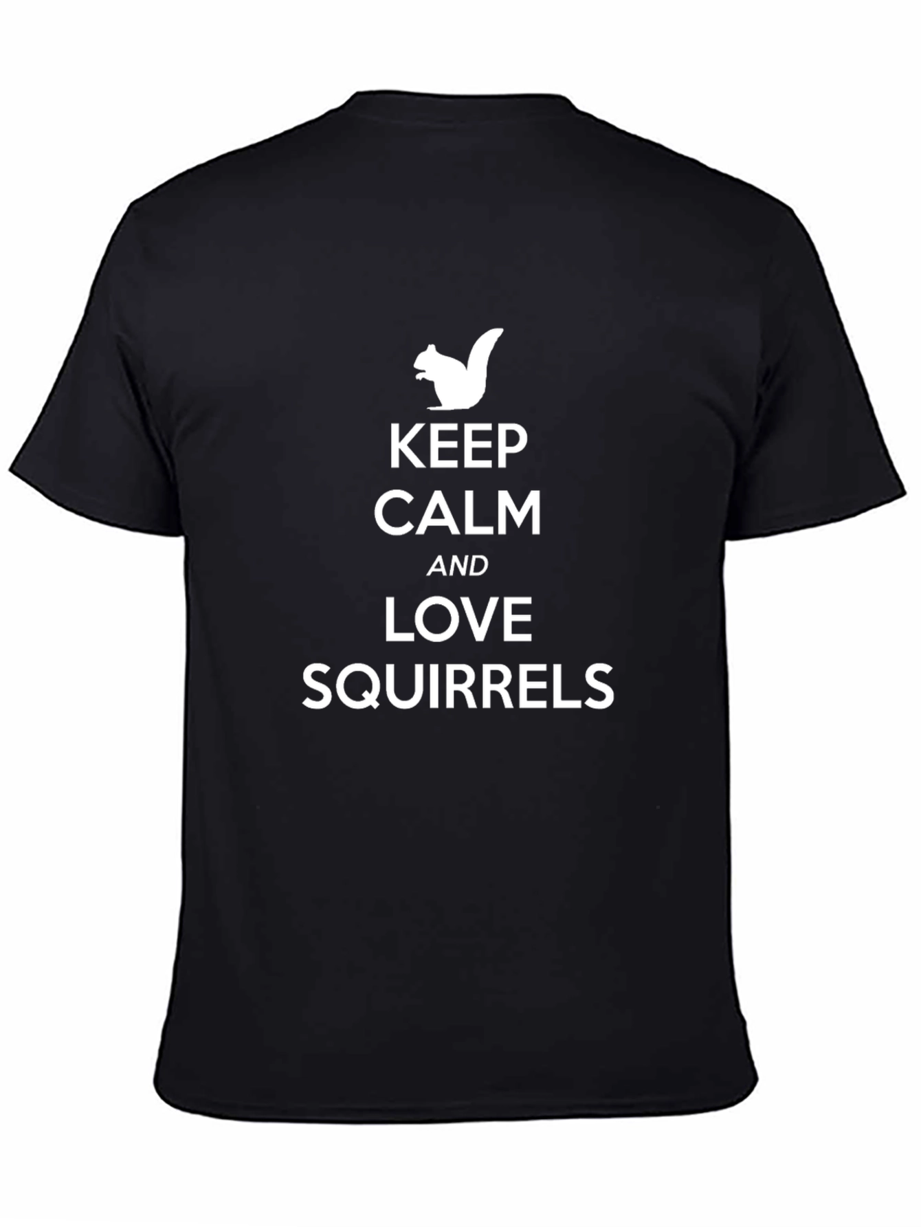 Black Keep Calm and Love Squirrels T-Shirt view 4