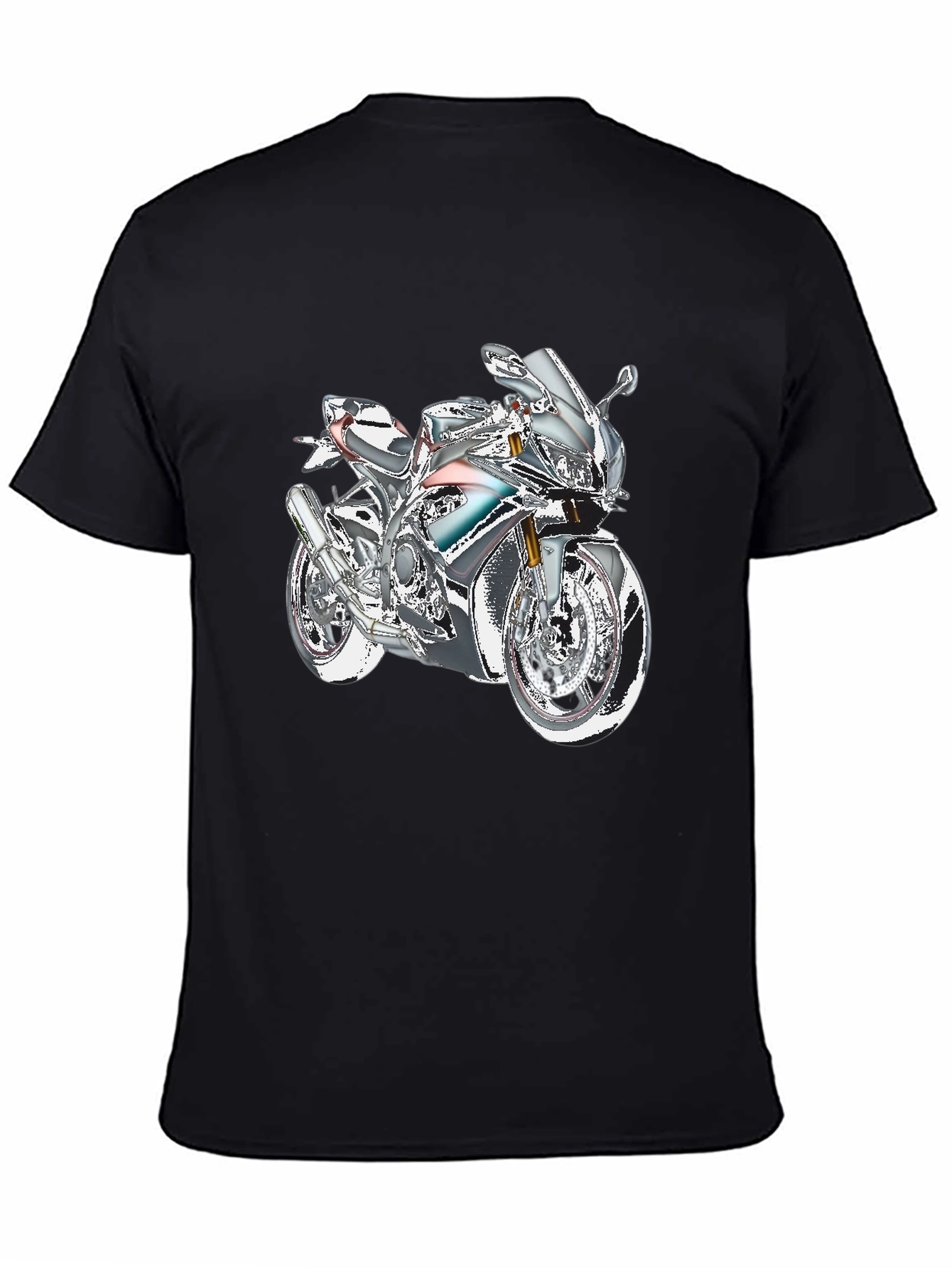 Black Motorcycle Graphic Tee - Ride in Style view 4