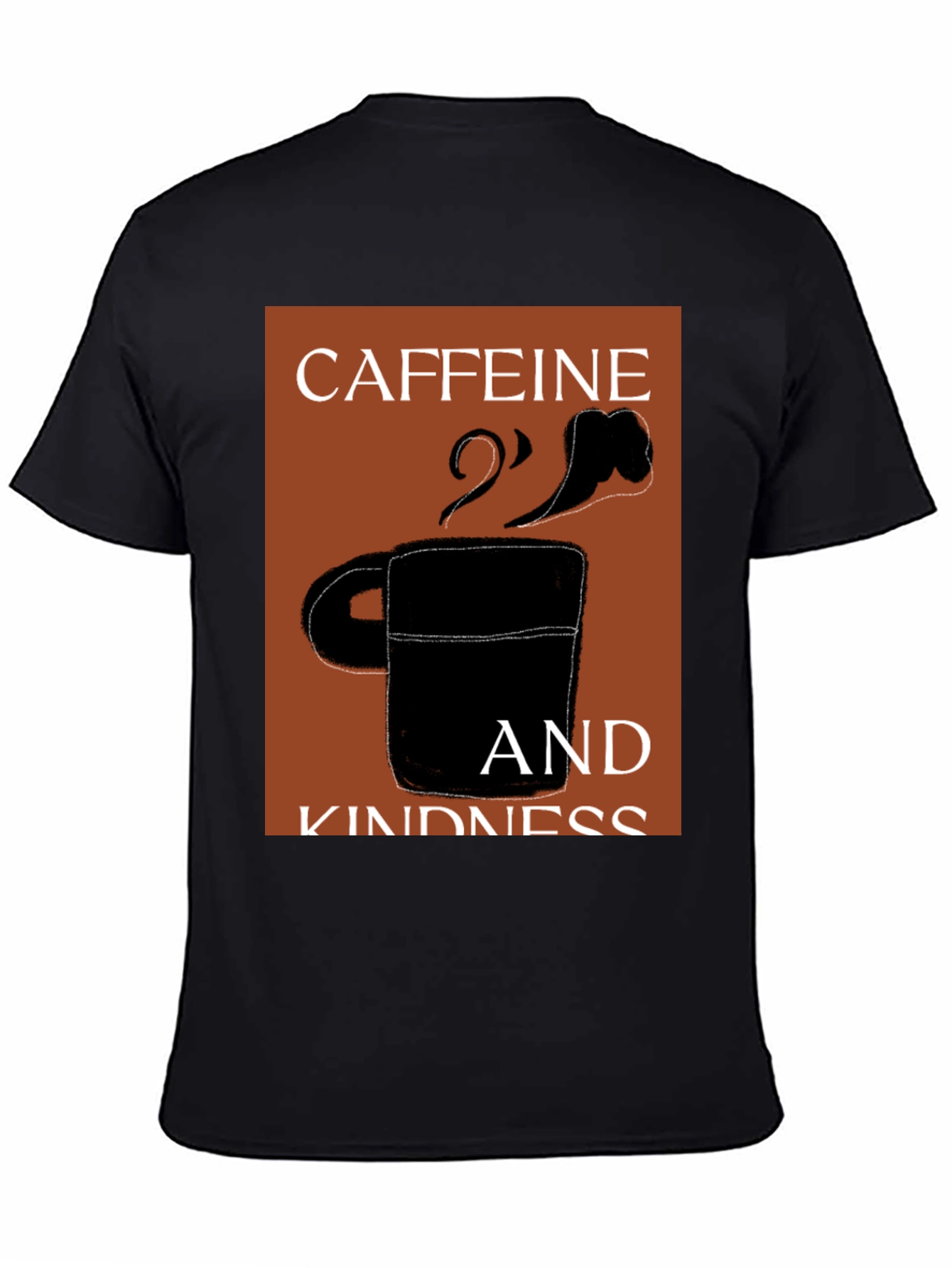 Black Caffeine & Kindness Black Graphic T-Shirt view 4