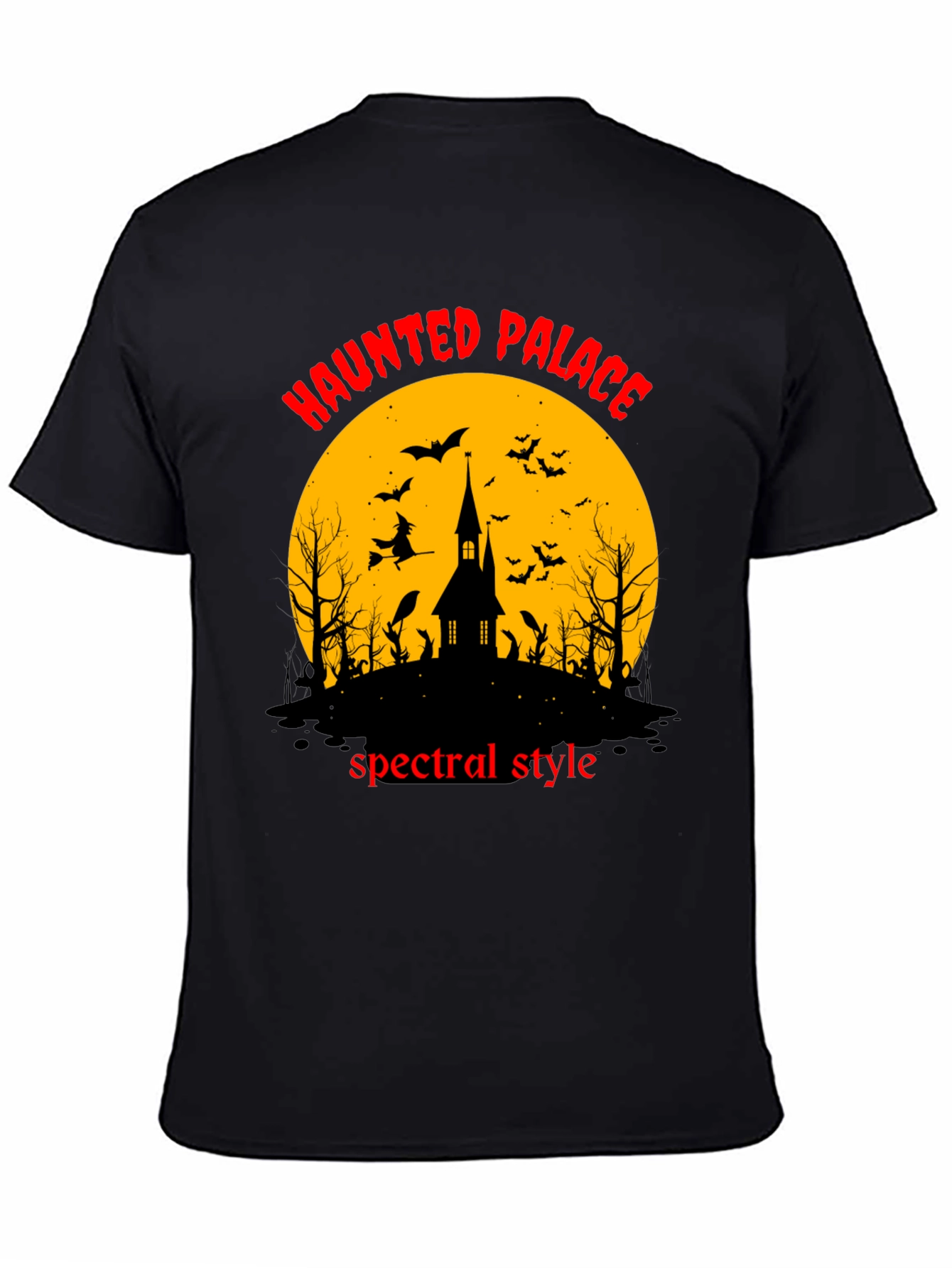 Black Haunted Palace Spectral Style Black T-Shirt view 4