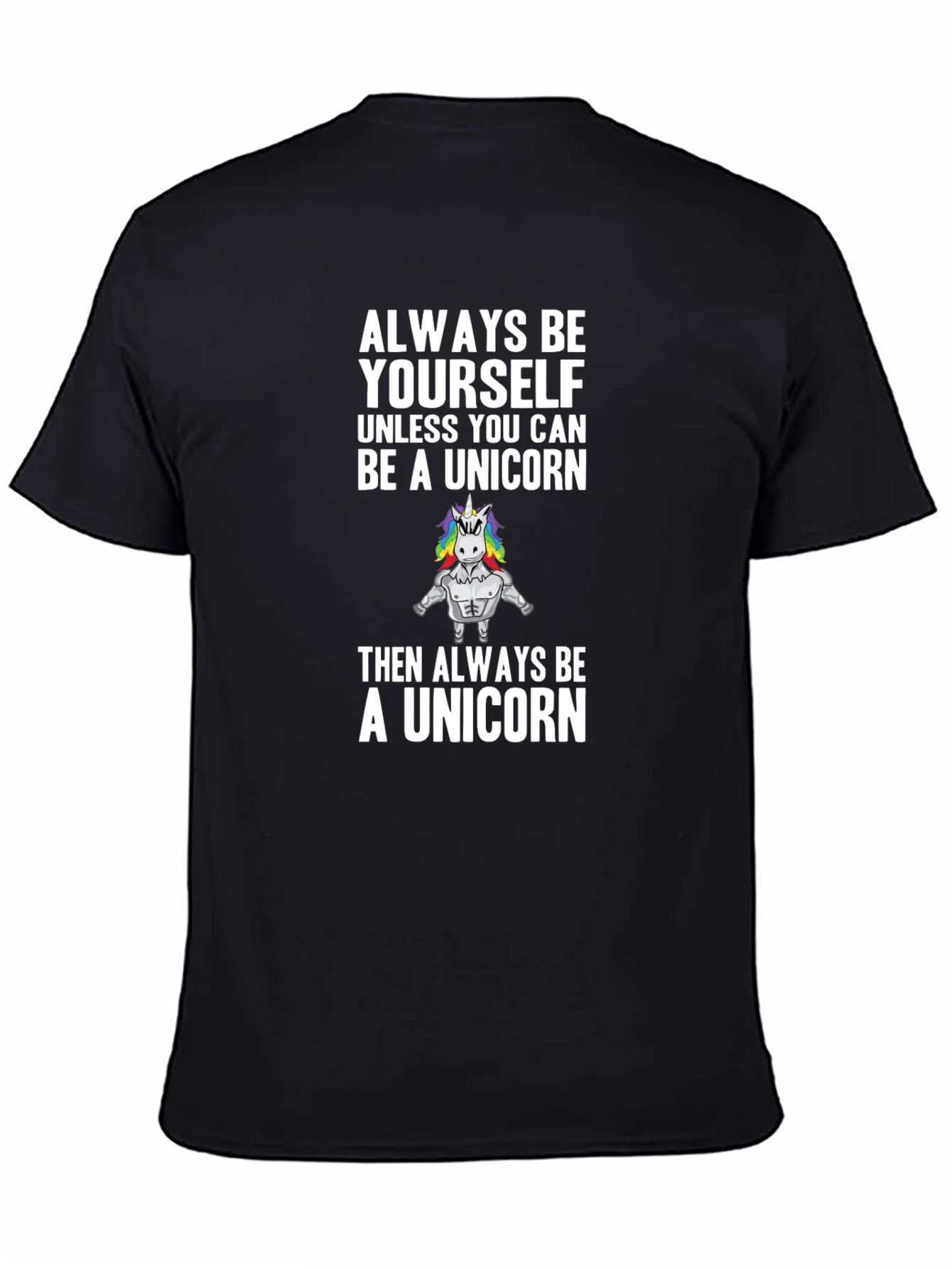 Black Always Be a Unicorn Men's Graphic Tee view 4