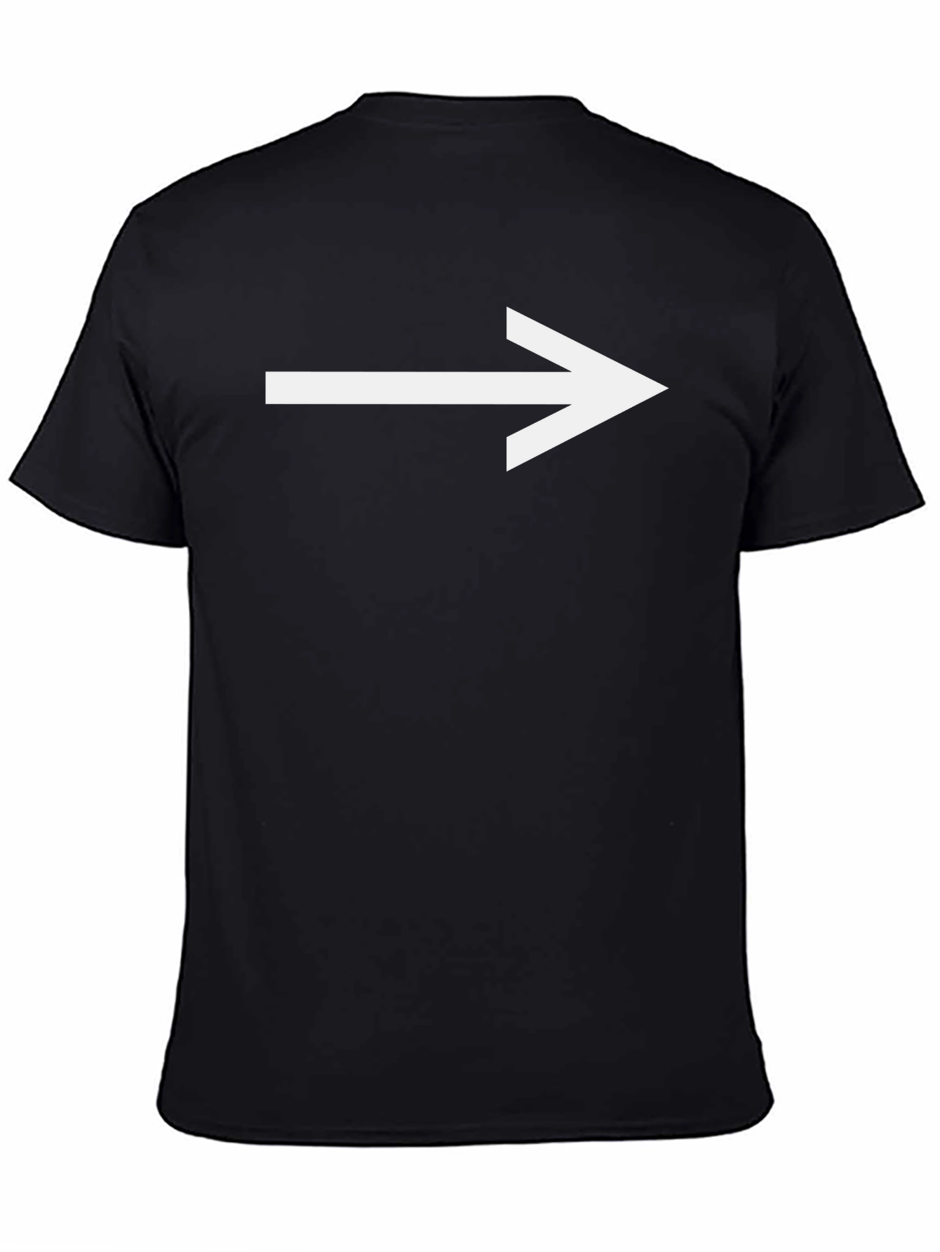 Black Right Arrow T-Shirt - Black Cotton Graphic Tee view 4