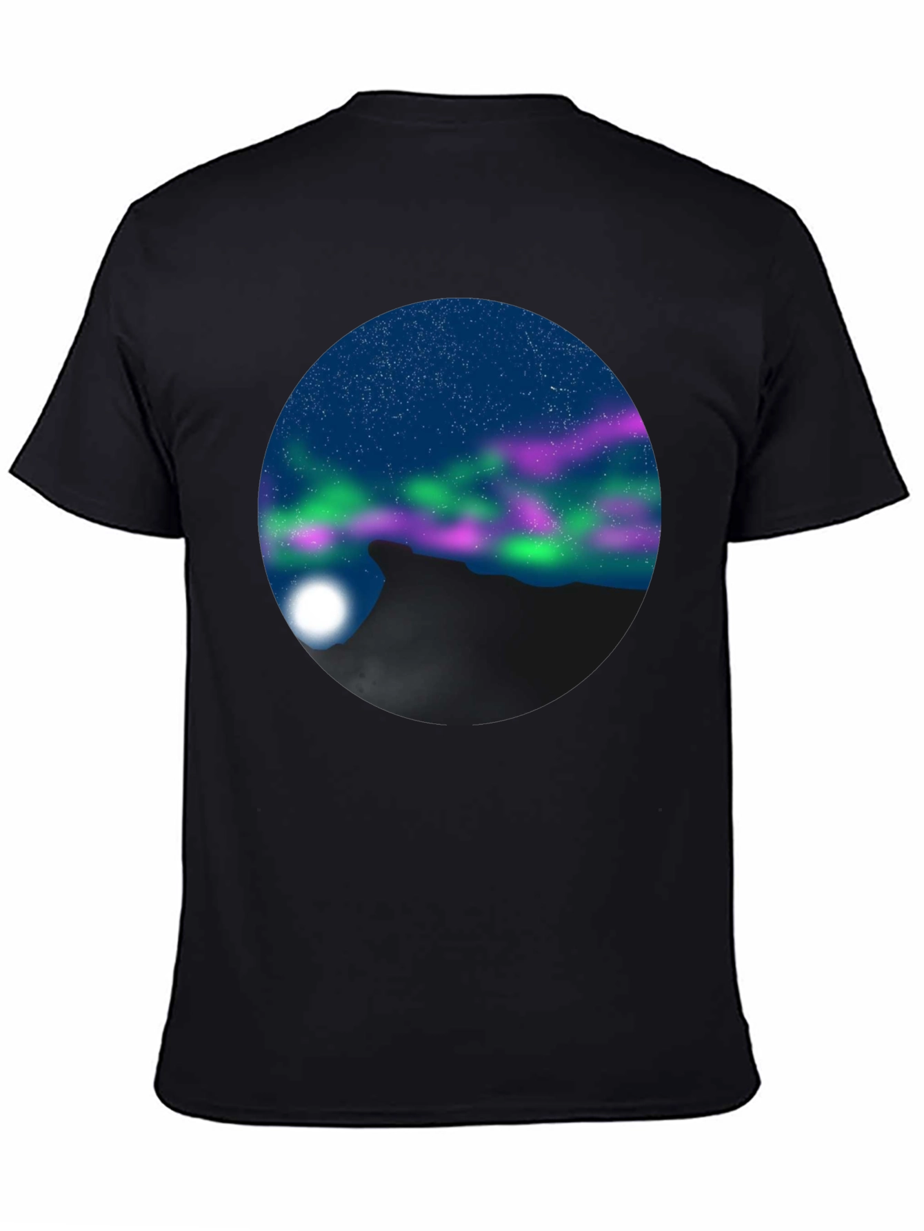 Black Aurora Mountain Black T-Shirt view 4