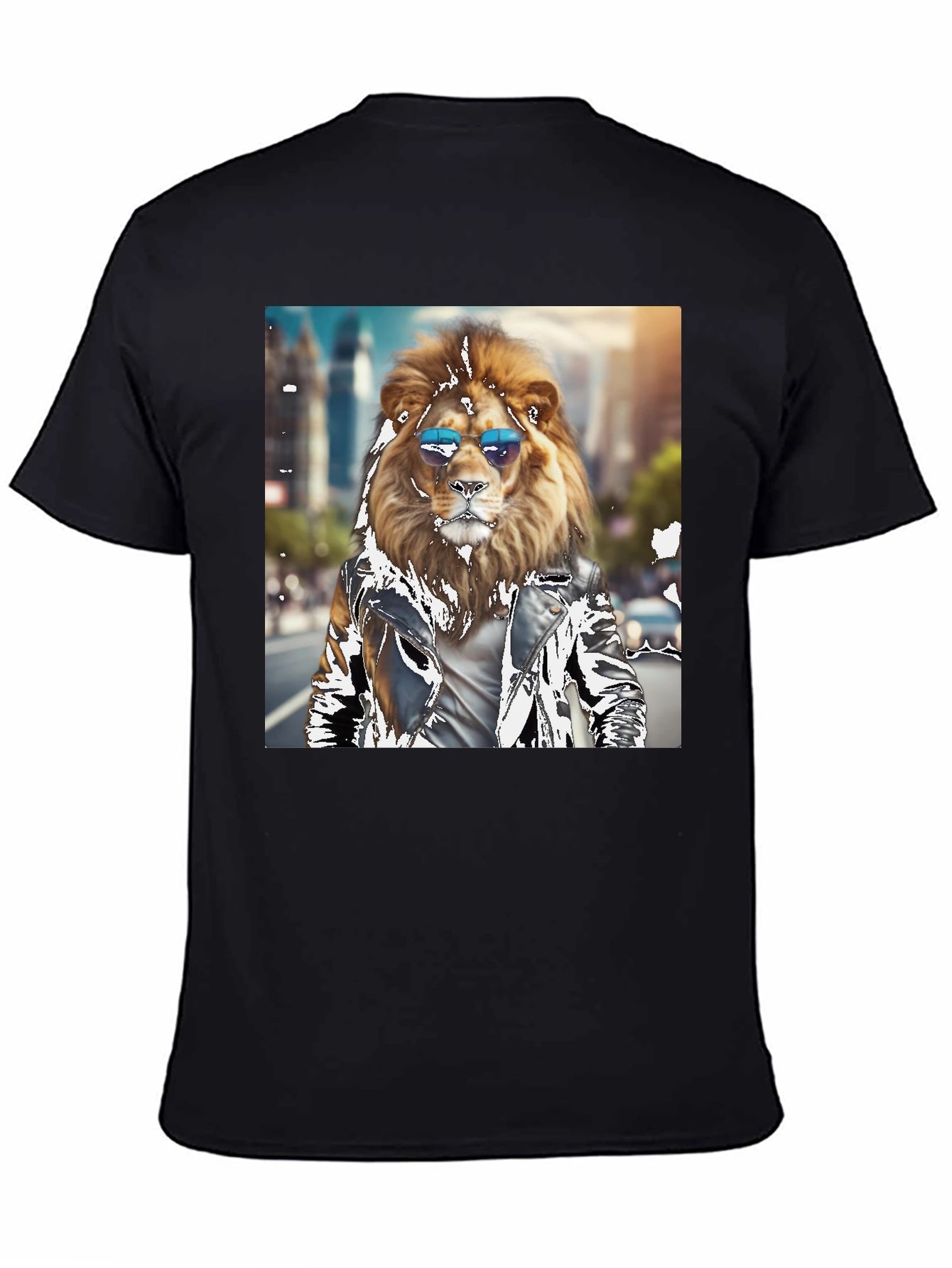 Black Cool Lion Graphic Tee - Black view 4