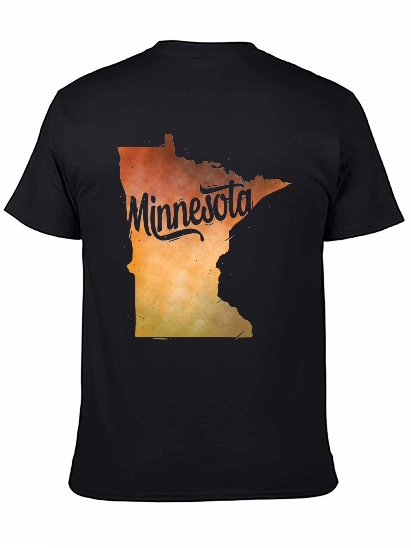 Black Minnesota State Outline Graphic T-Shirt view 4