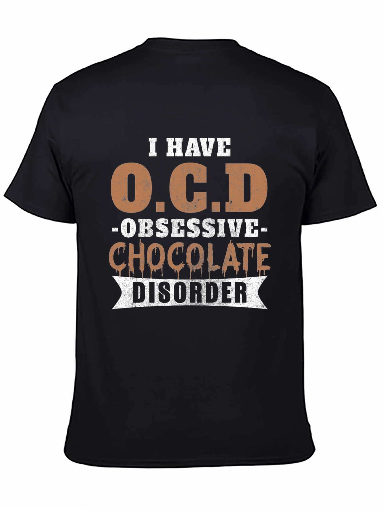 Black Obsessive Chocolate Disorder Graphic T-Shirt view 4