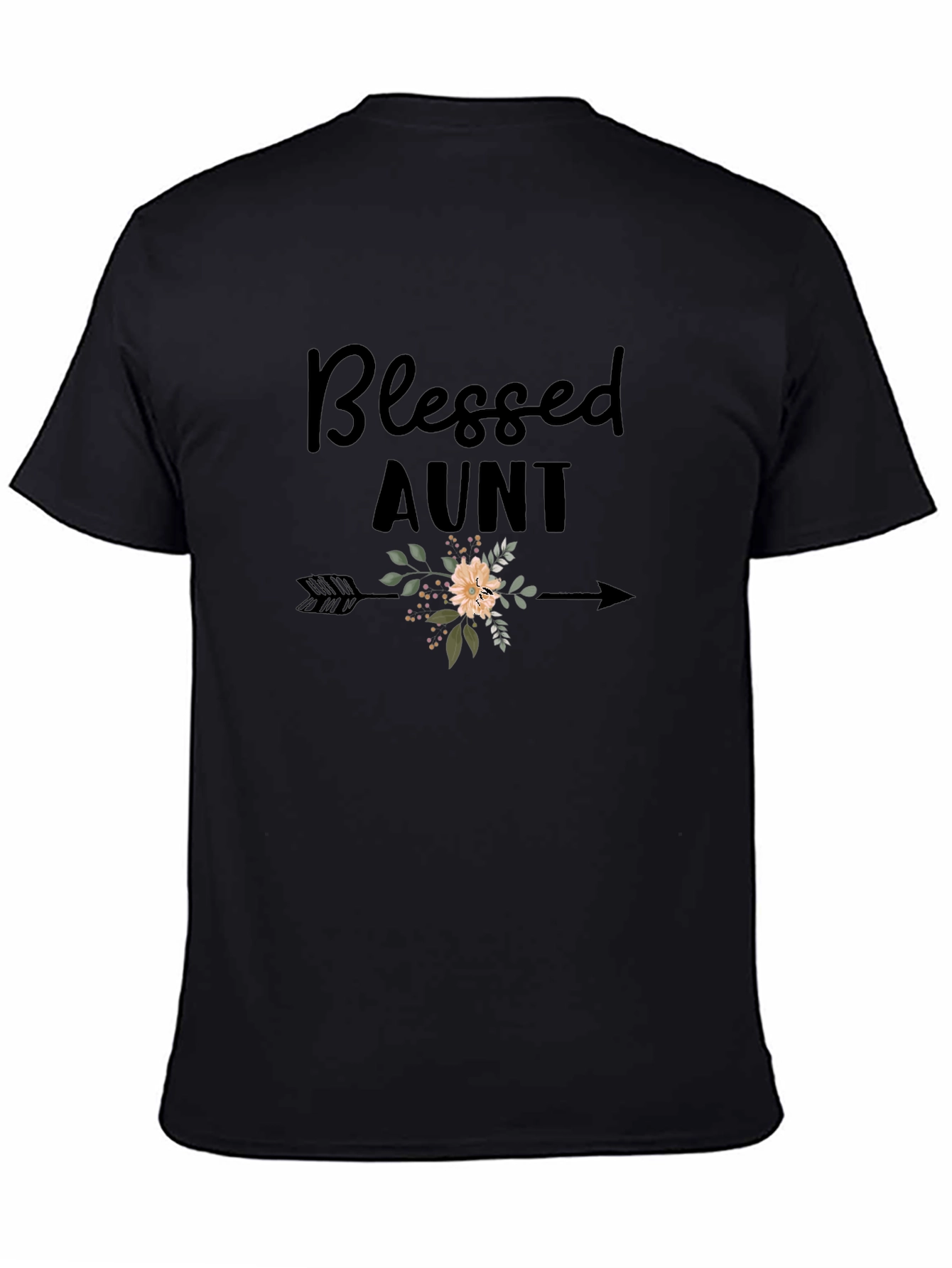 Black Blessed Aunt Graphic Tee - Black view 4