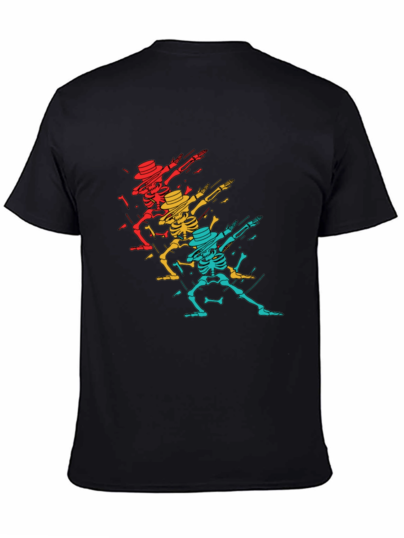 Black Dabbing Skeleton T-Shirt - Cool Graphic Tee view 4