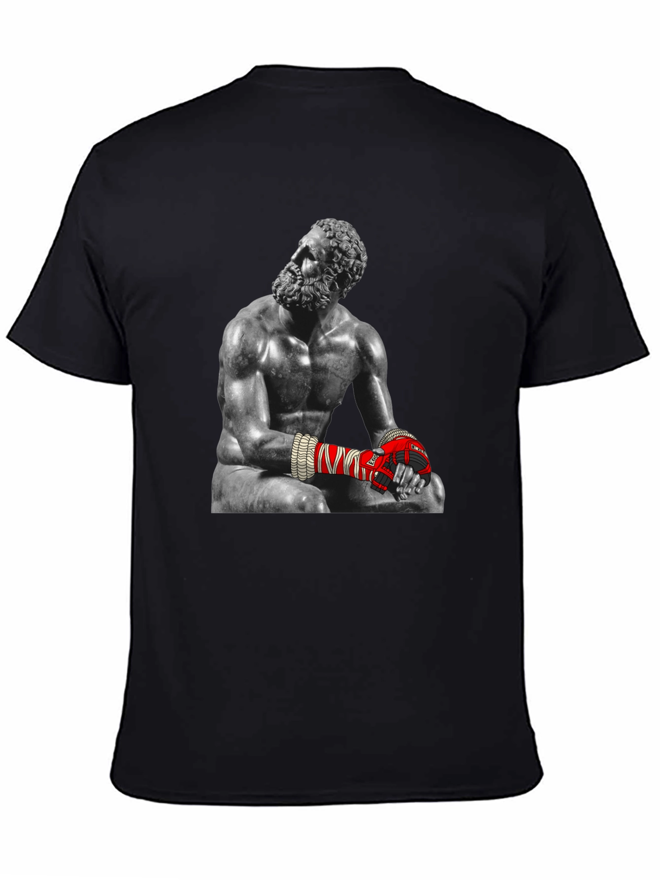 Black The Boxer Statue Graphic Tee - Unique Design view 4