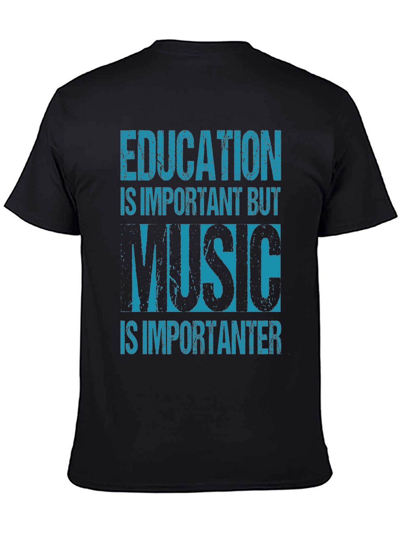 Black Education Music Graphic Tee - Black Cotton Blend view 4