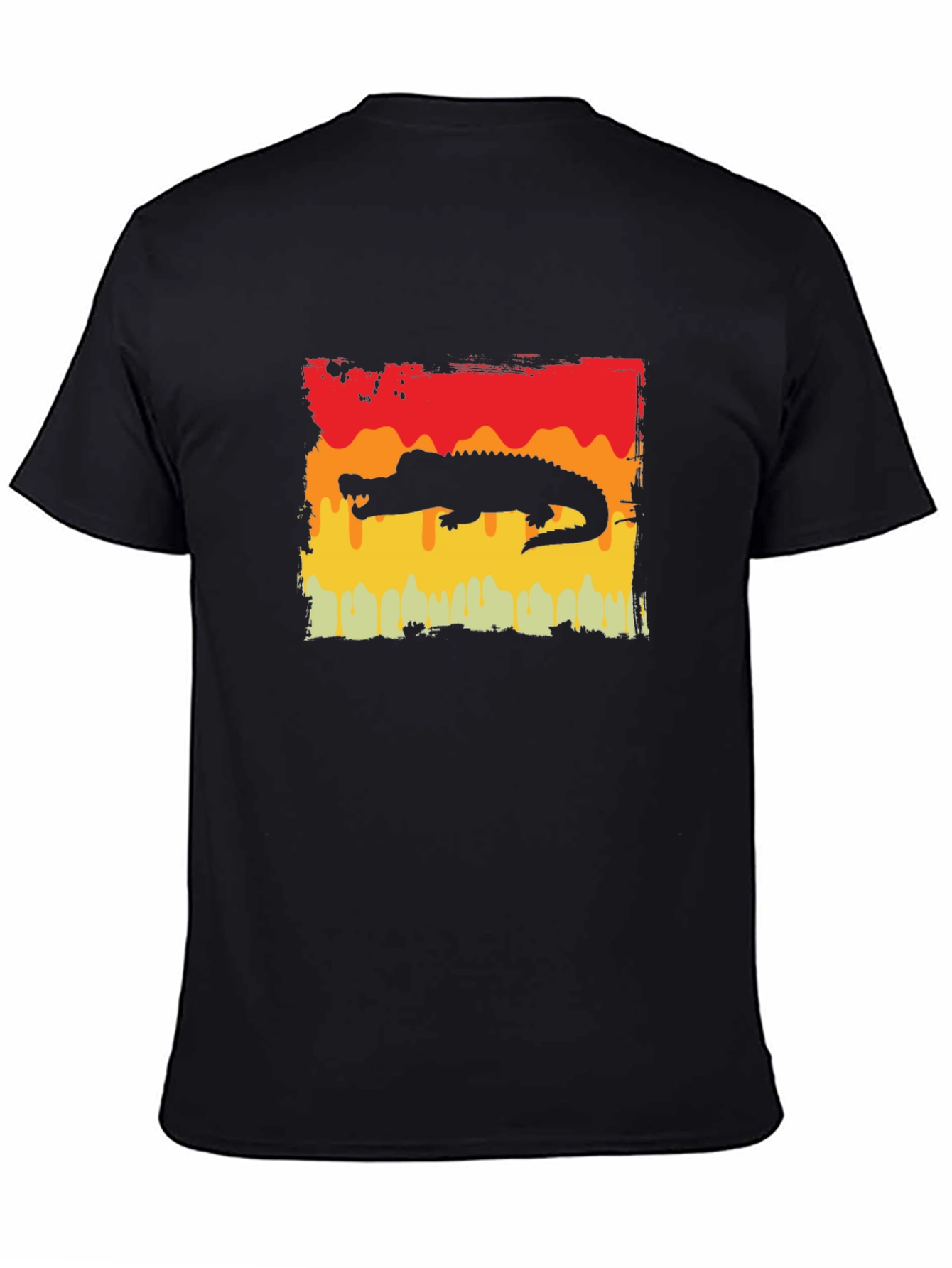 Black Retro Alligator Graphic Tee - Cool Gator Design view 4