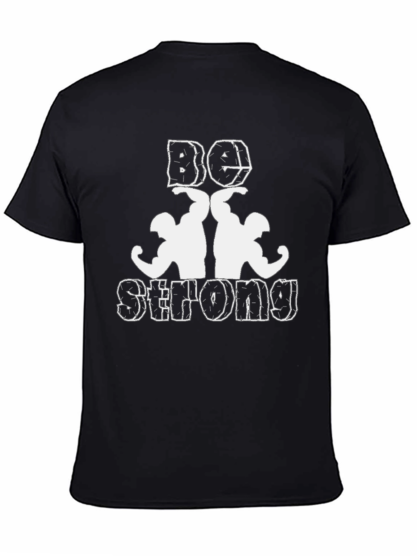 Black Be Strong T-Shirt - Black Gym Tee view 4