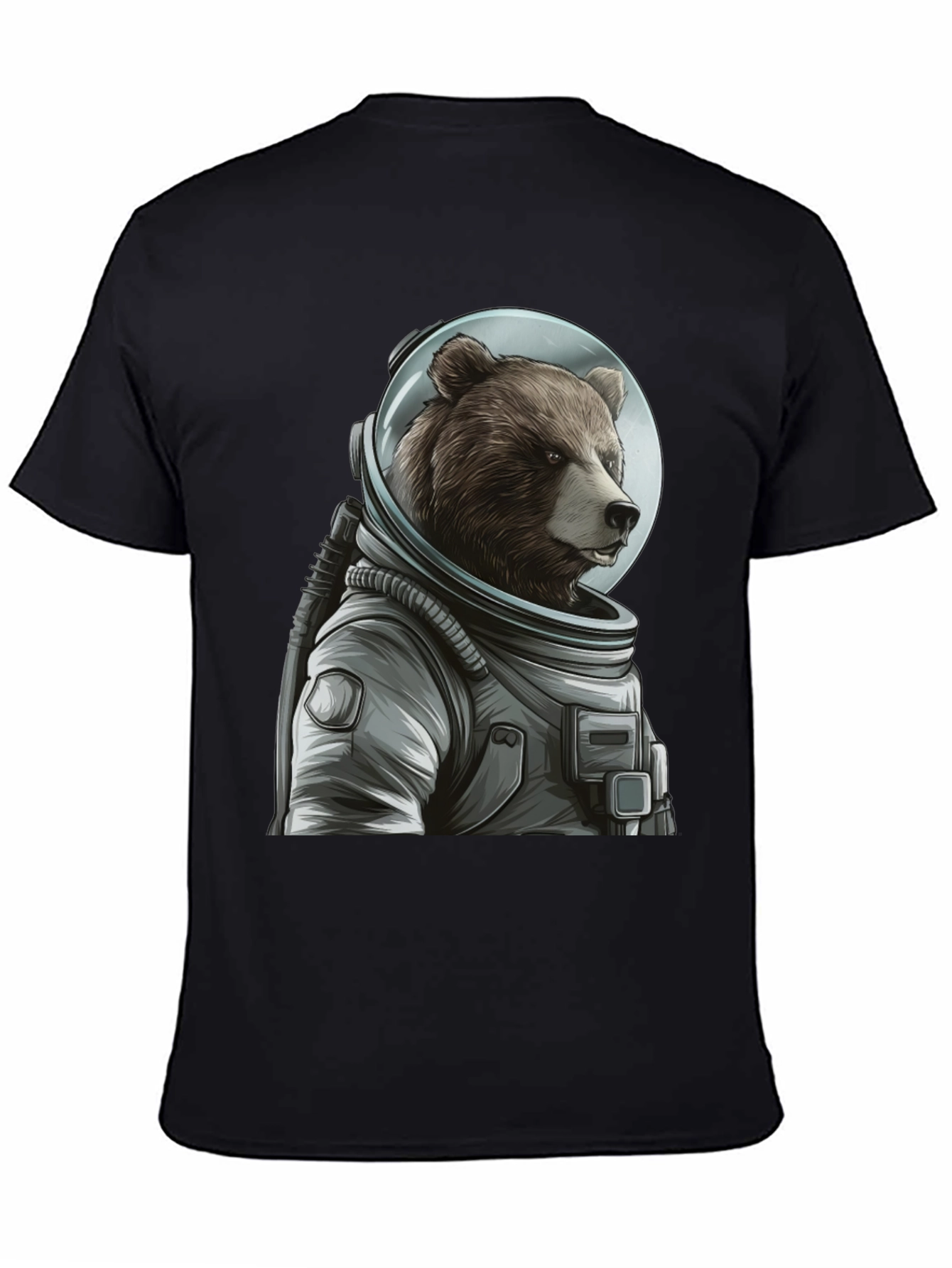 Black Bear Astronaut Graphic T-Shirt - Space Explorer view 4