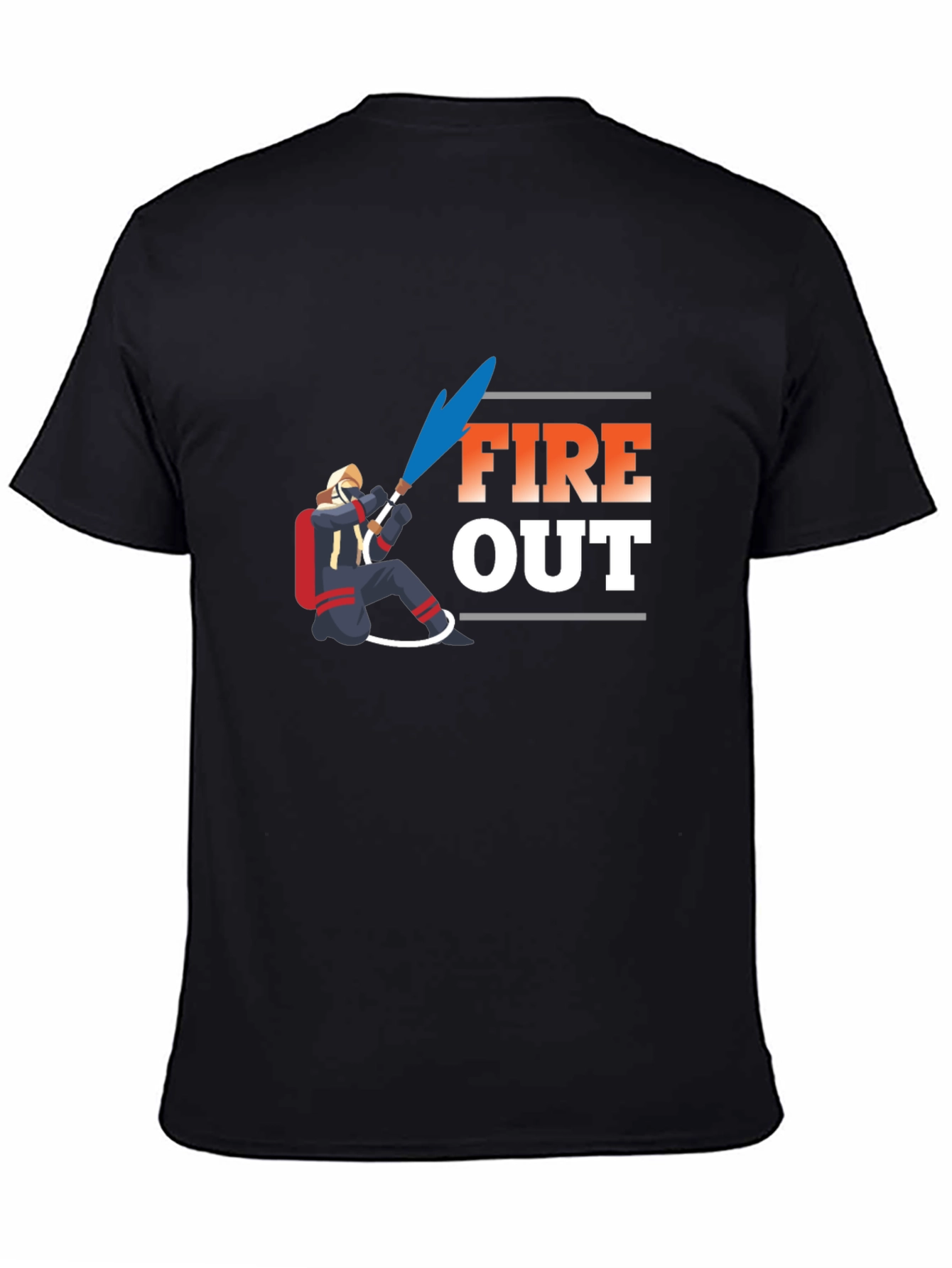Black Fire Out Graphic T-Shirt - Black Cotton Tee view 4