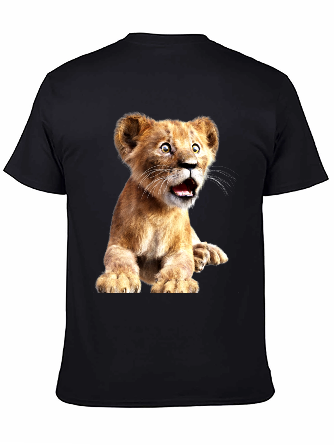 Black Lion Cub Graphic Tee - Soft Cotton Blend view 4
