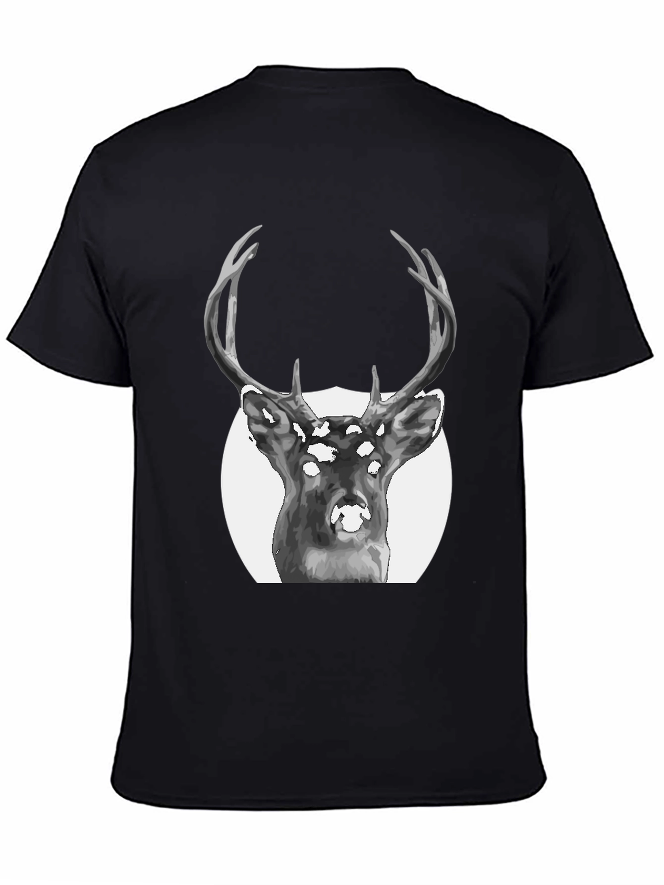 Black Deer Graphic Print Black T-Shirt view 4