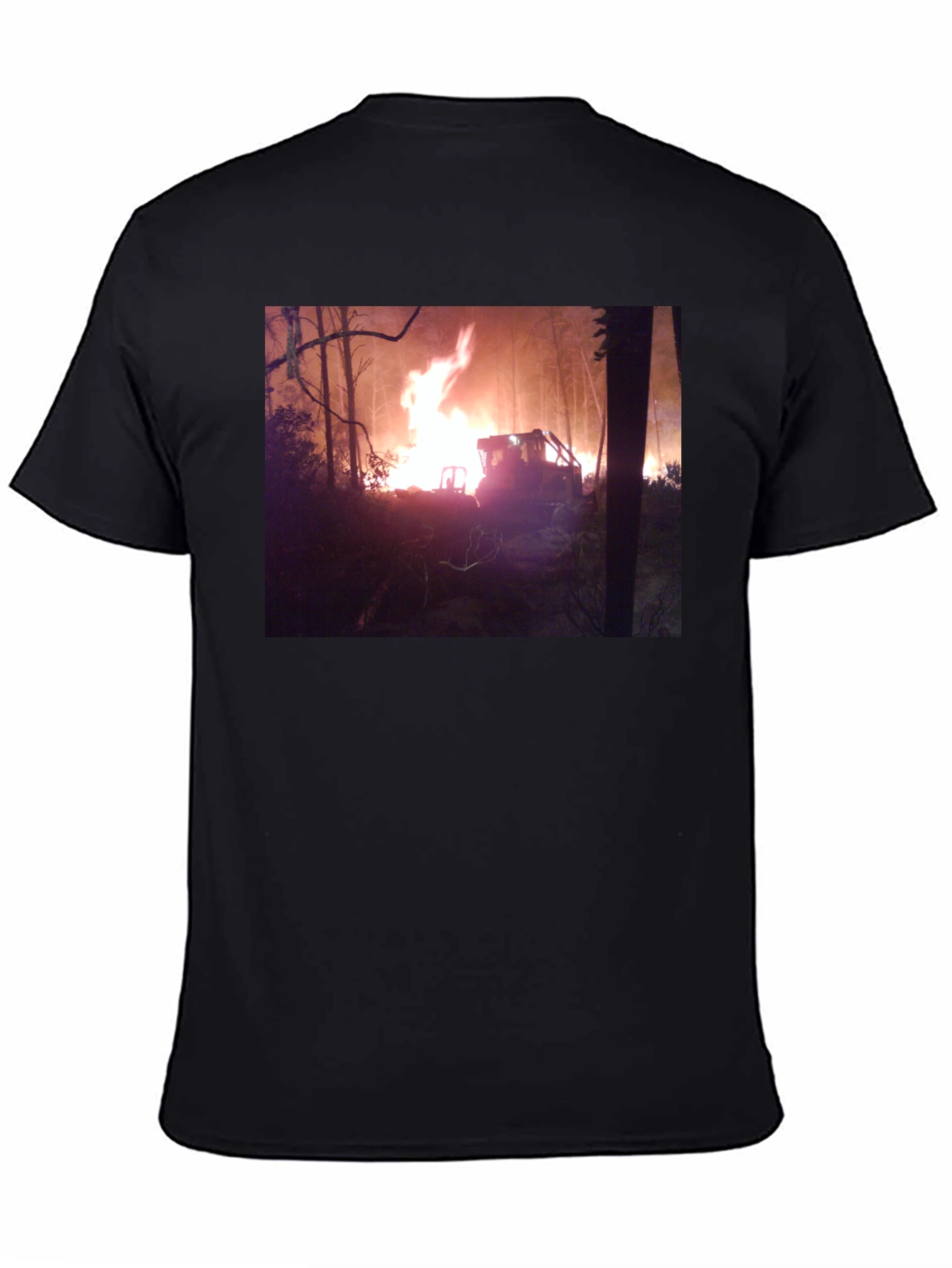 Black Inferno Tractor Graphic Tee - Black Cotton Blend view 4