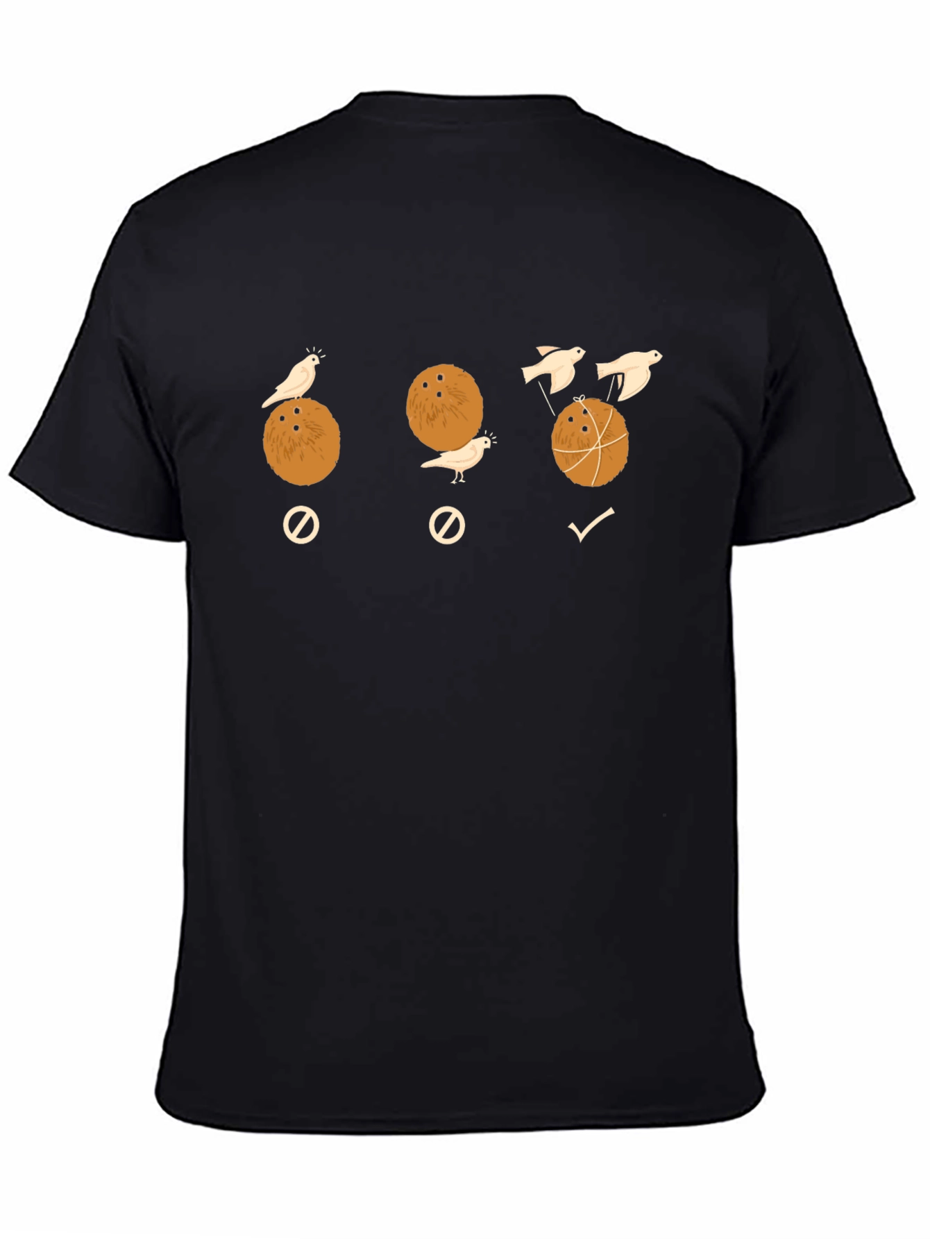 Black Coconut Birds Humor T-Shirt view 4