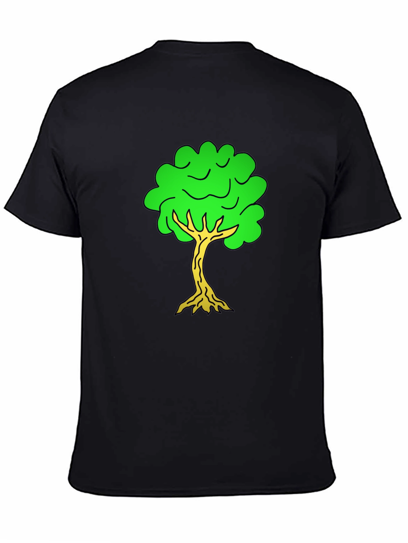 Black Cartoon Tree Black T-Shirt view 4