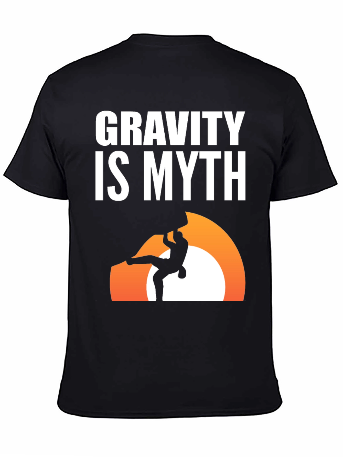 Black Gravity is Myth T-Shirt - Rock Climbing Design view 4